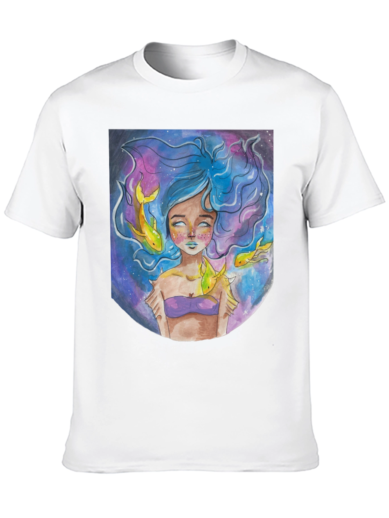 Black Artistic Mermaid Graphic T-Shirt - Unique Fantasy Design view 10