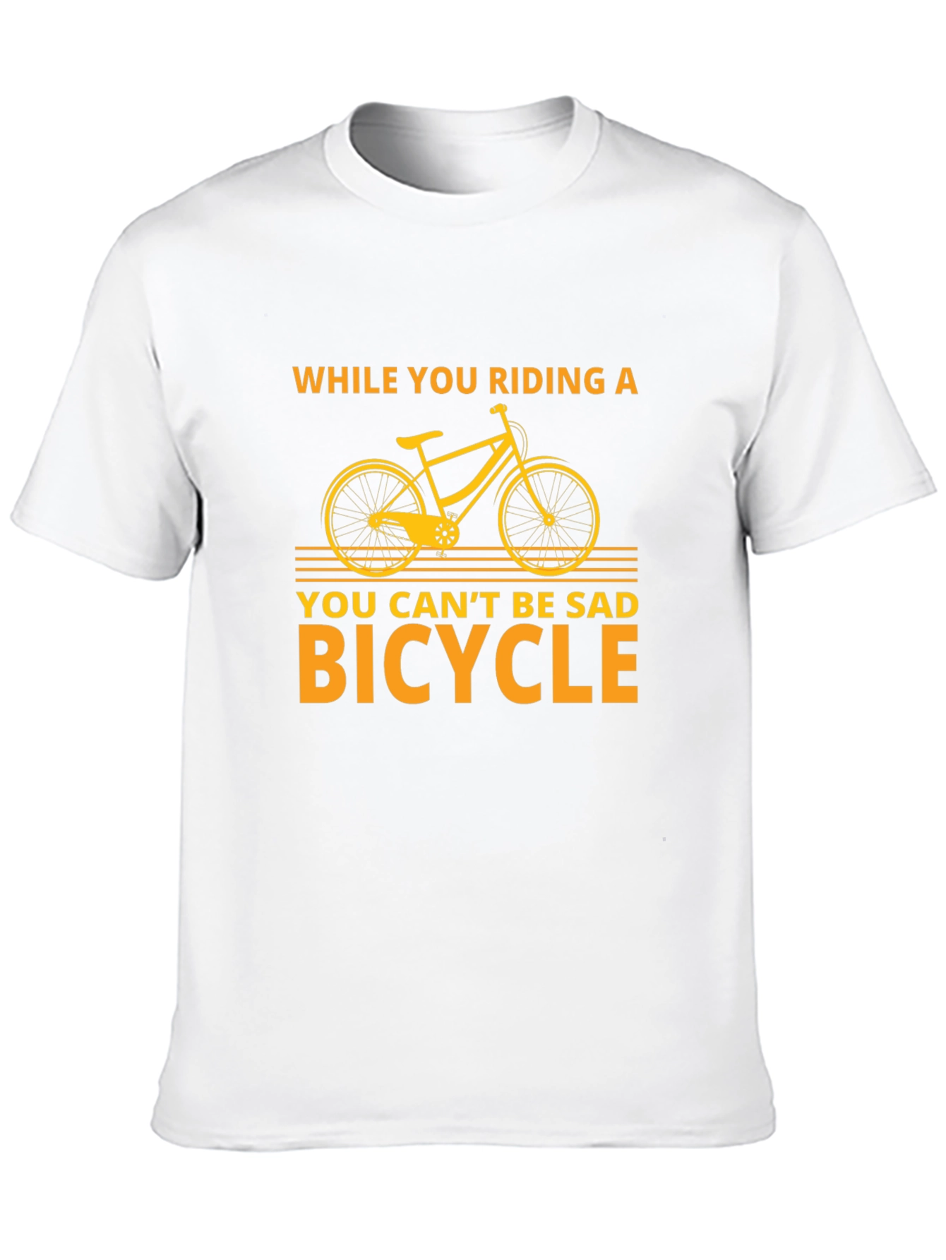 Black Funny Bicycle T-Shirt - You Can't Be Sad Bicycle view 10