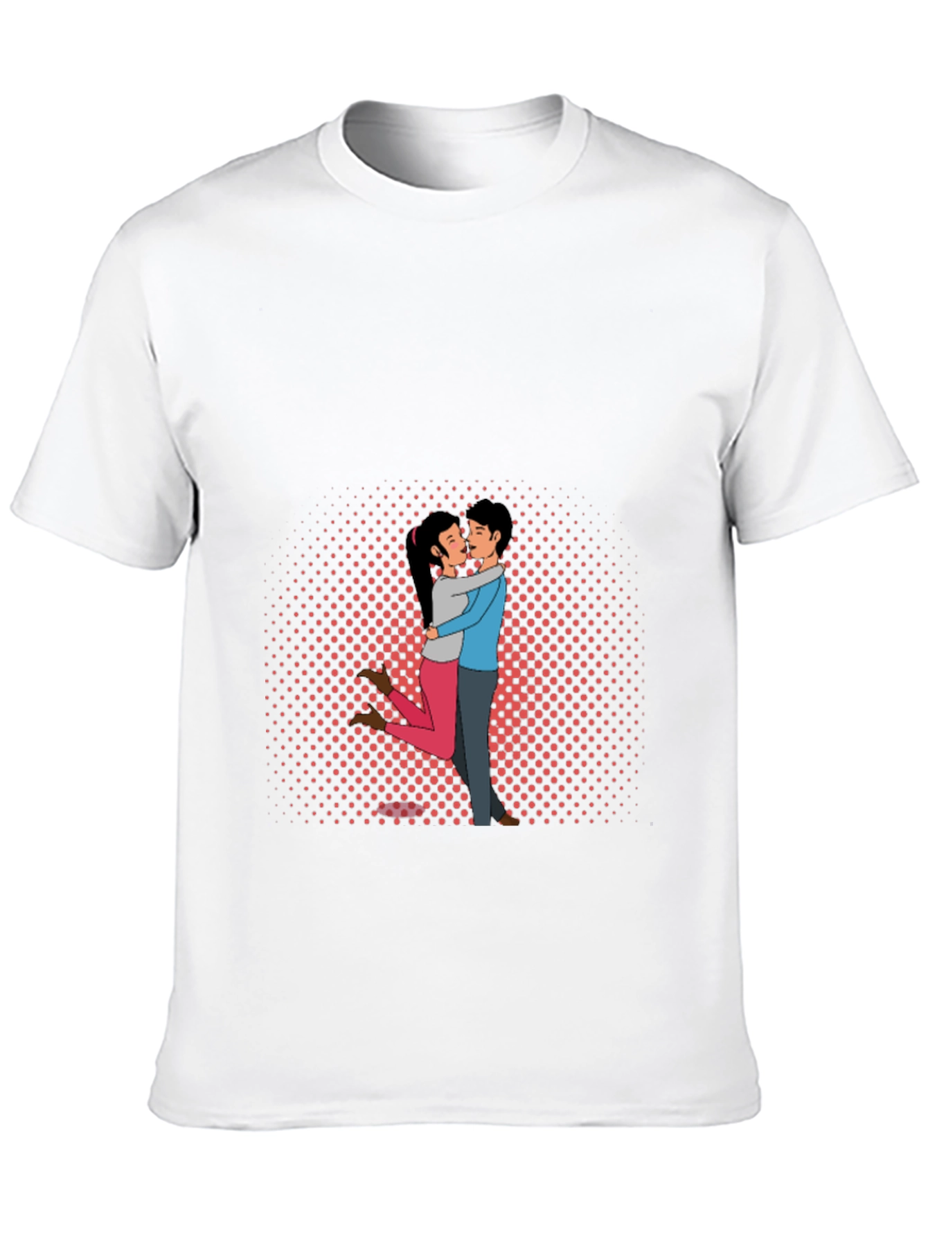 Black Couple Embrace Graphic Tee - Black Cotton Blend view 10