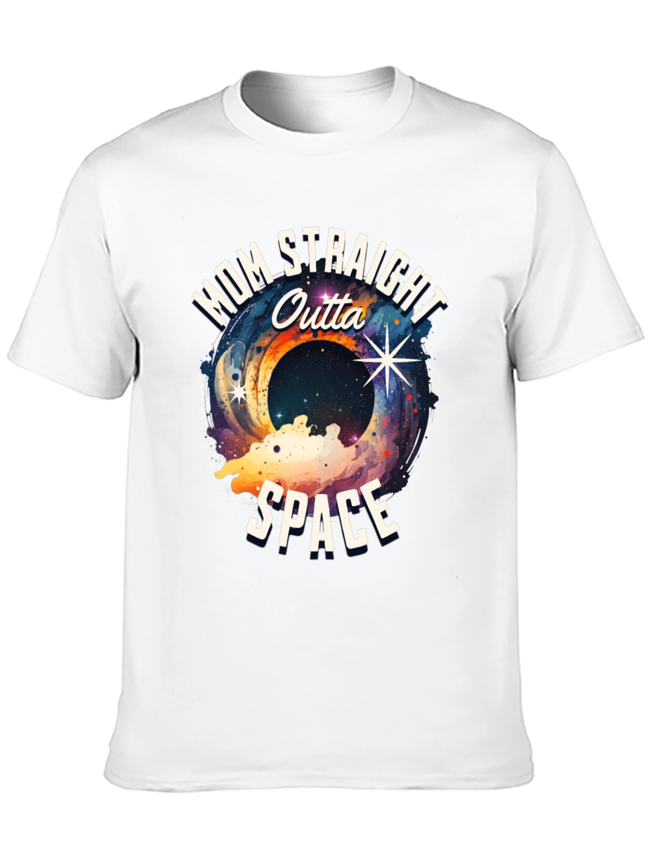 Black Mom Straight Outta Space Graphic T-Shirt view 10