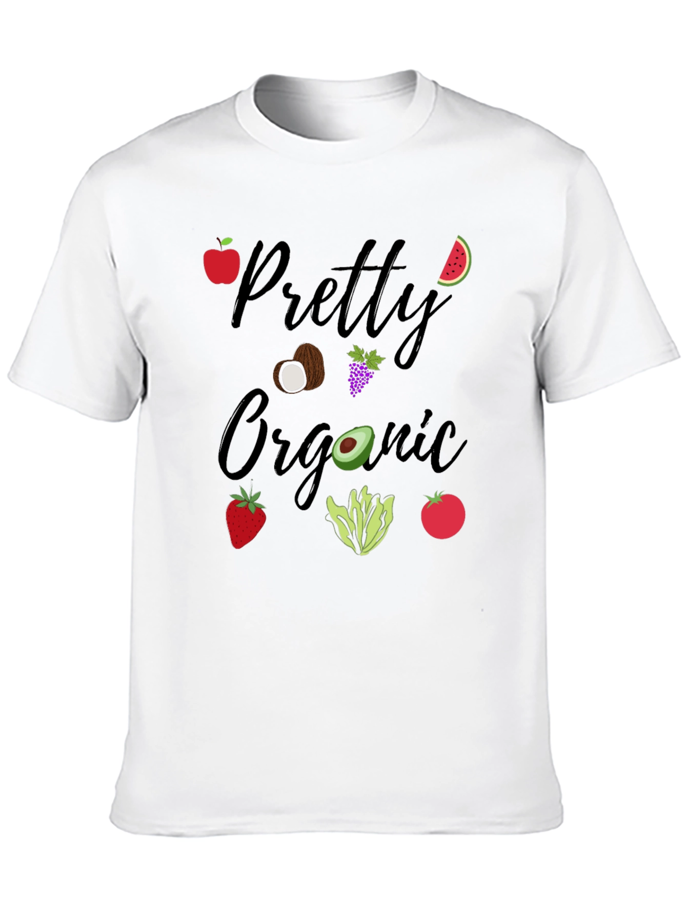 Black Pretty Organic Black T-Shirt Fruit & Vegetable Graphic view 10