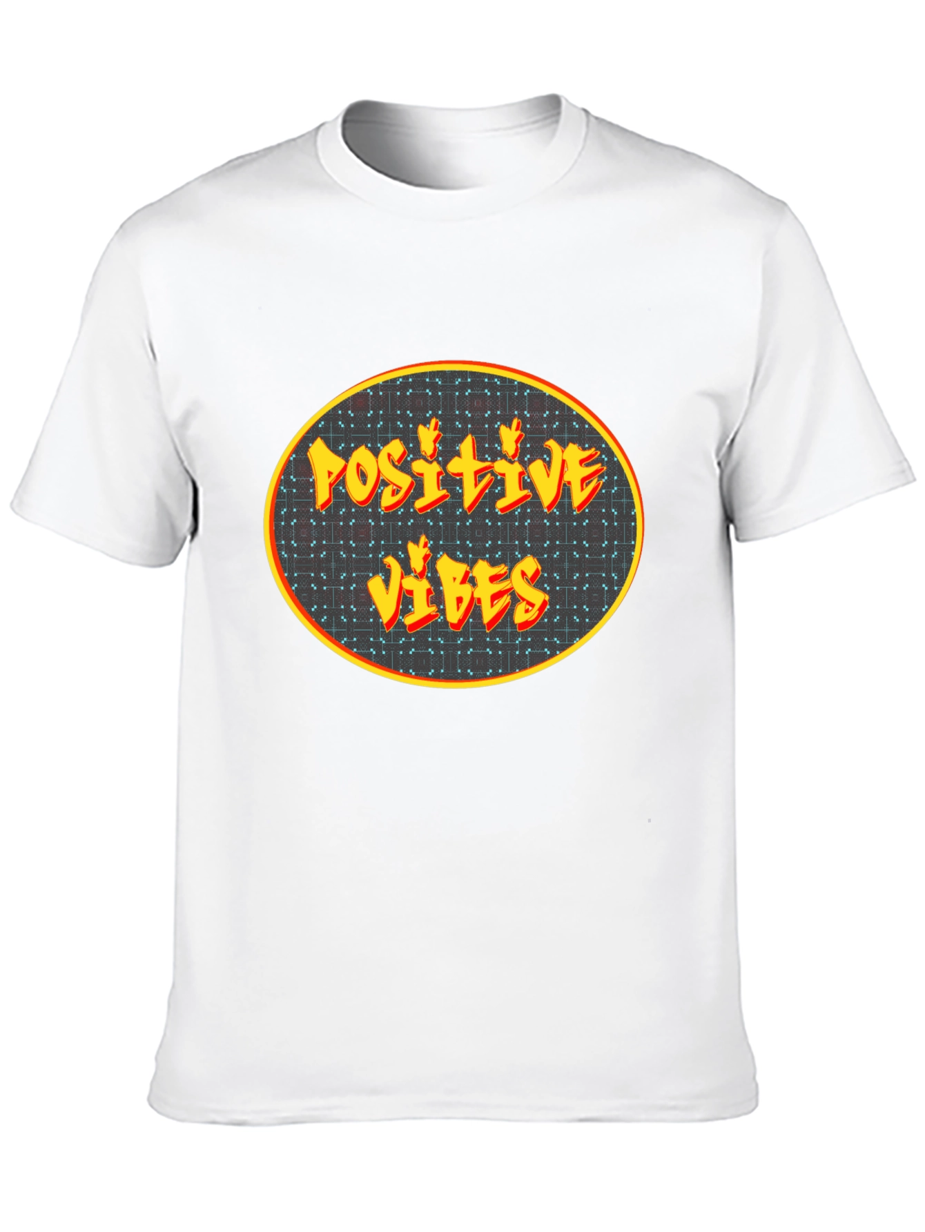 Black Positive Vibes Graphic Tee - Black Cotton Blend view 10