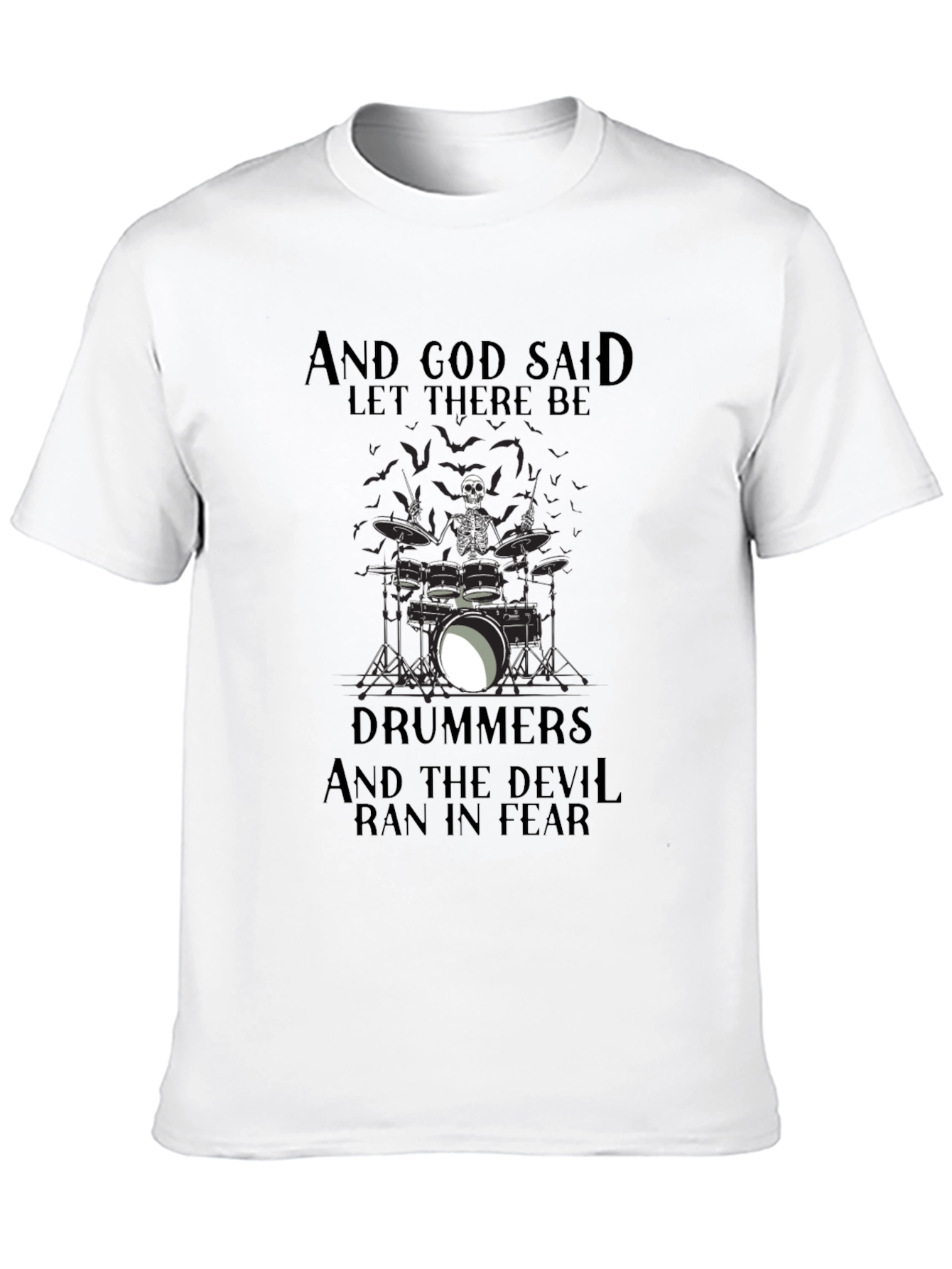 Black Drummers Skeleton Graphic Black T-Shirt view 10