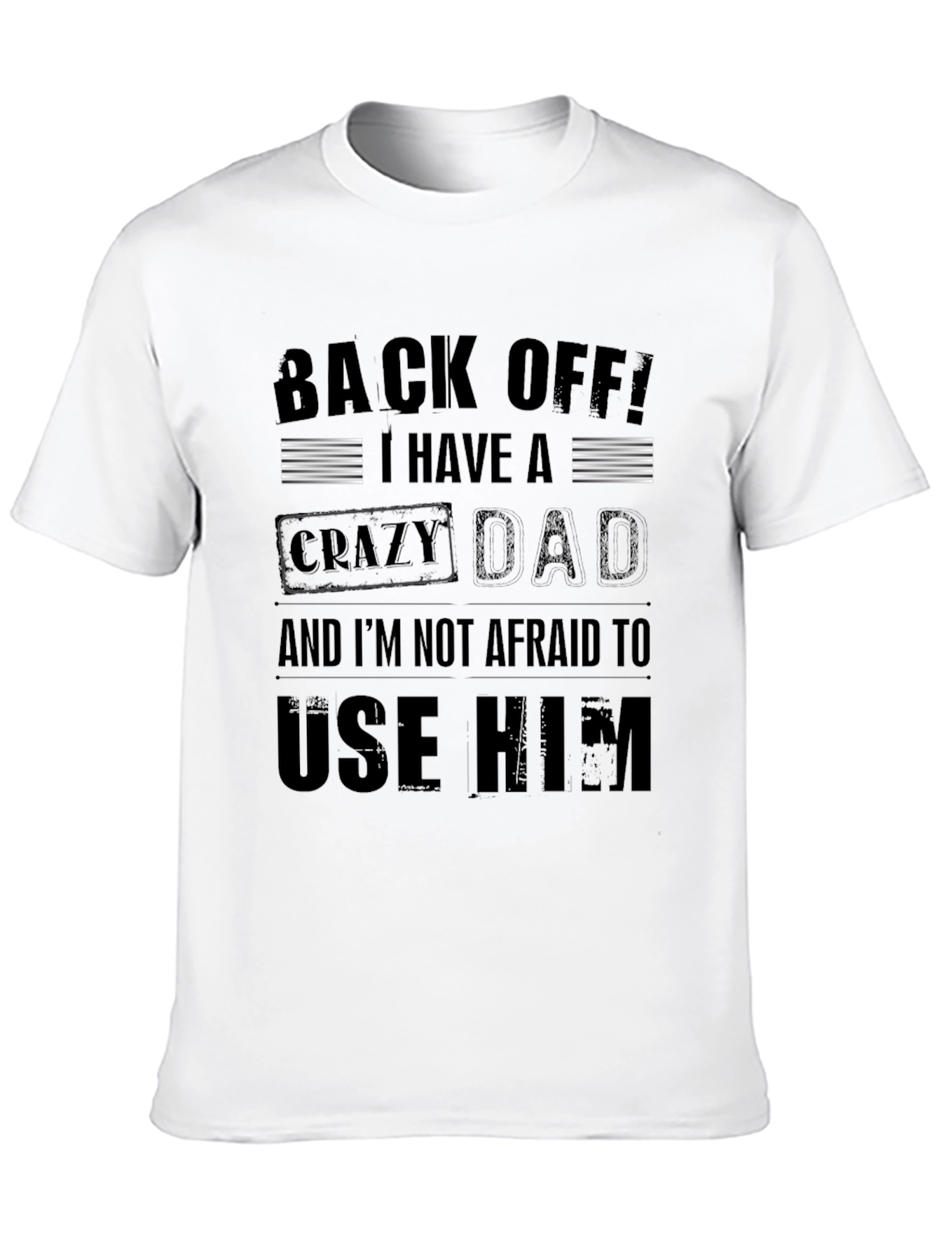 Black Crazy Dad Graphic Tee - Novelty Men's T-Shirt view 10
