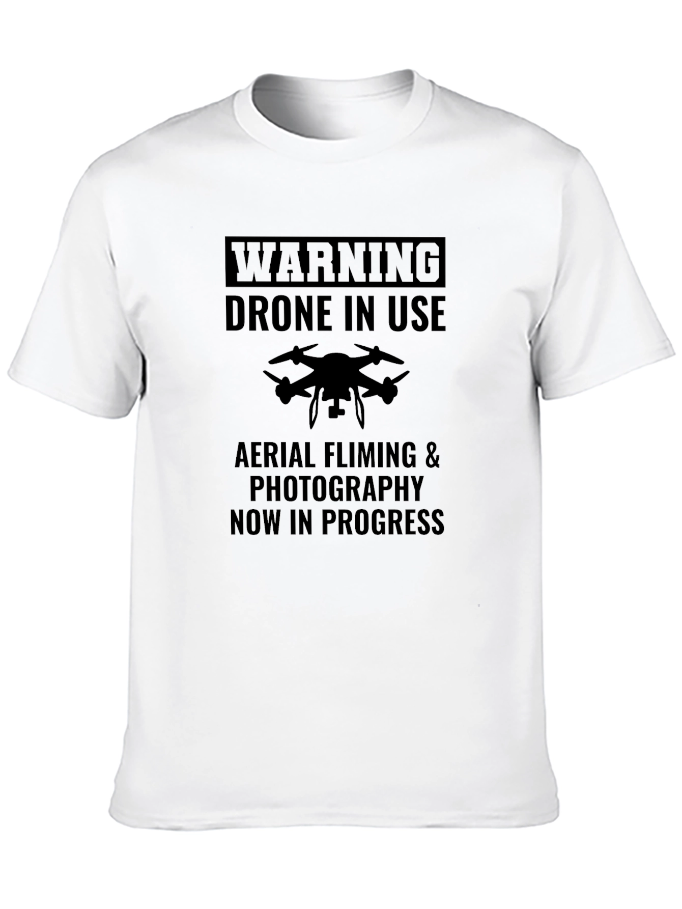 Drone In Use Warning Graphic Tee Shirt - 10