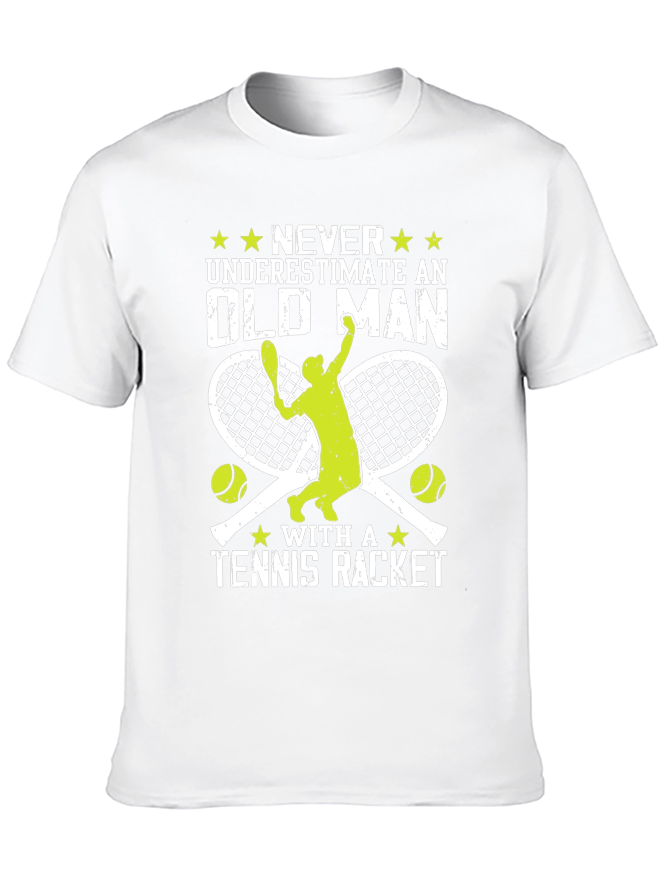 Black Funny Tennis Old Man T-Shirt  view 10
