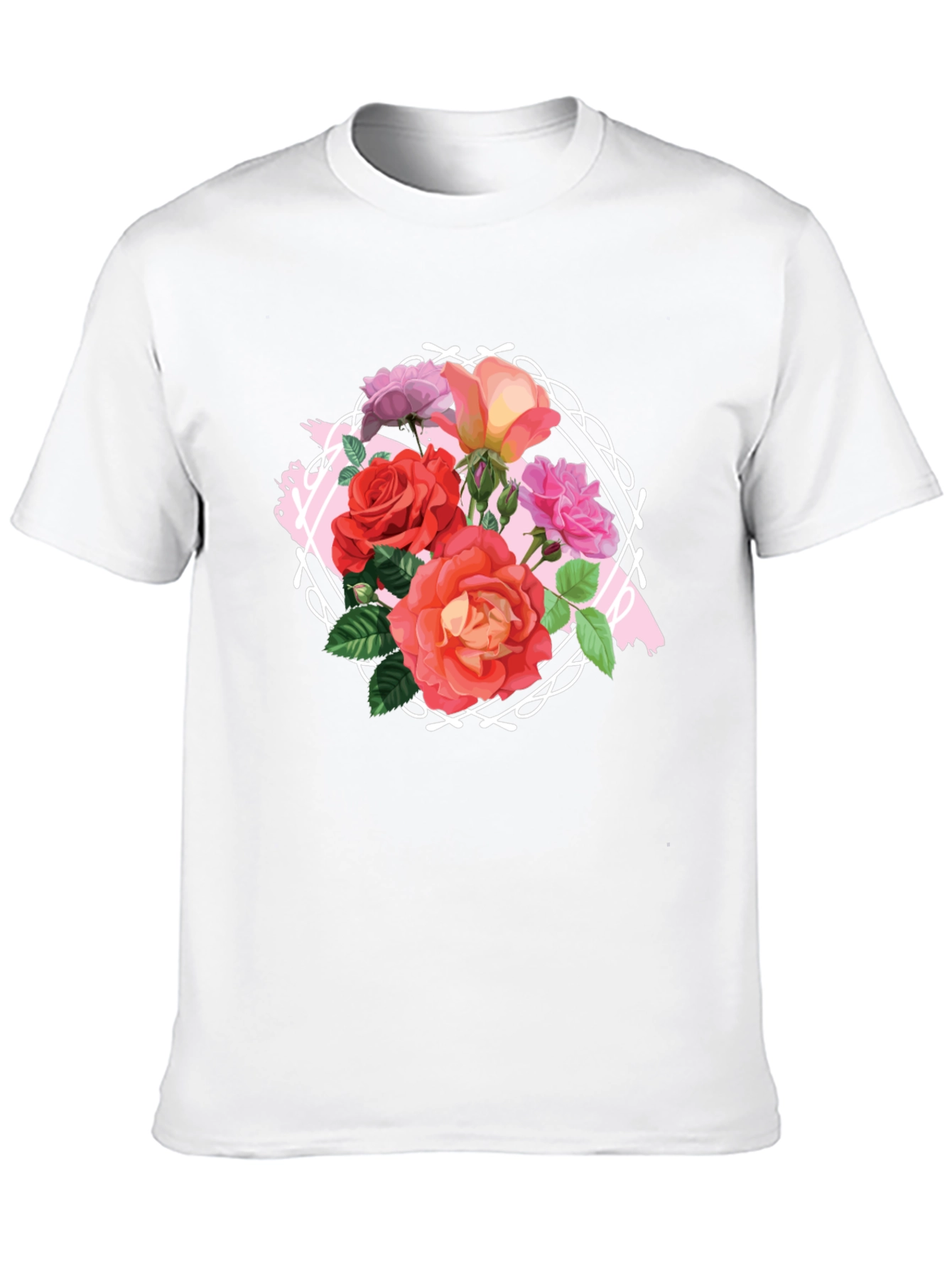 Black Floral Roses Graphic Tee - Stylish Black T-Shirt view 10