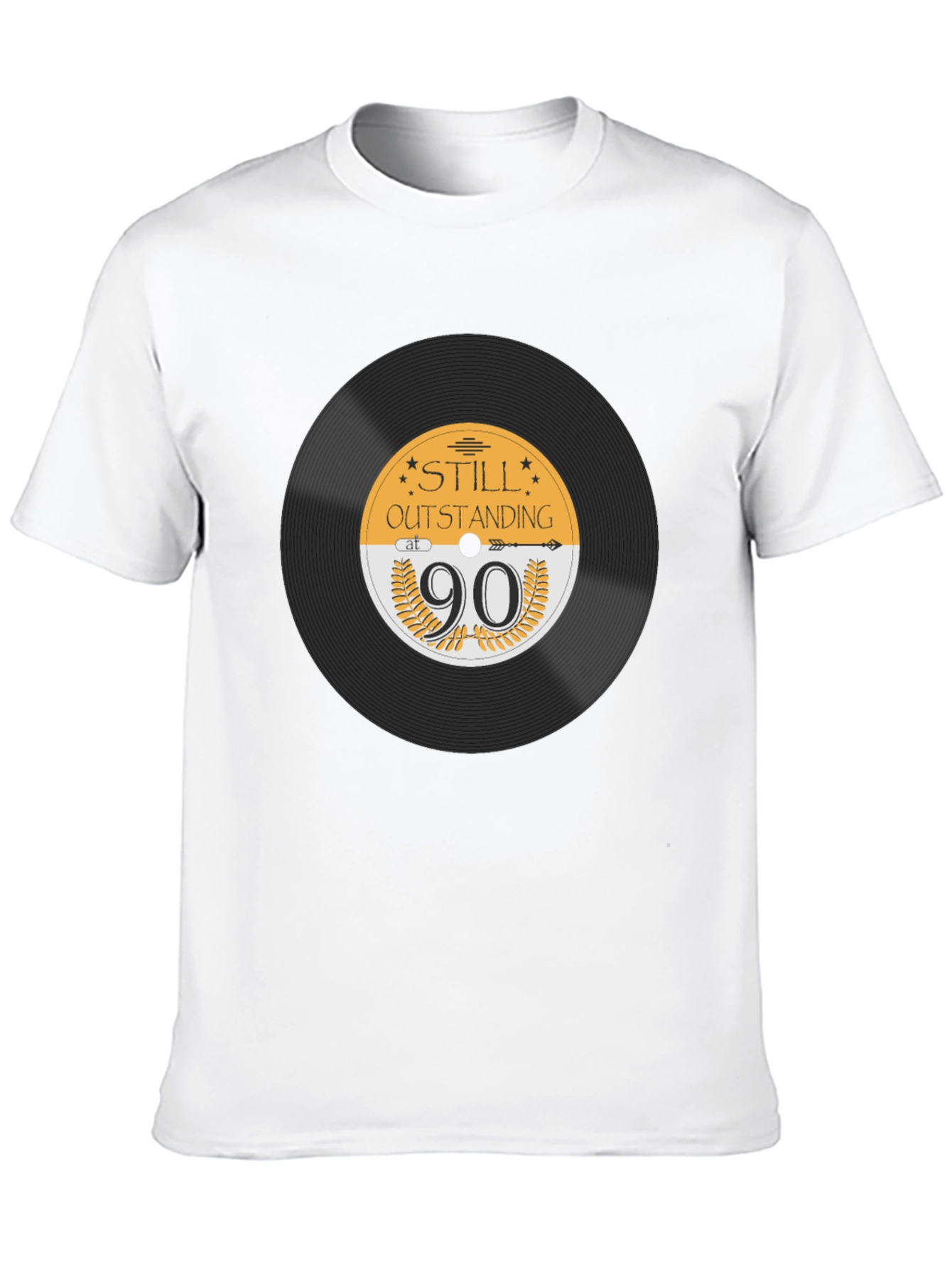 Black Still Outstanding at 90 Vinyl Record T-Shirt view 10