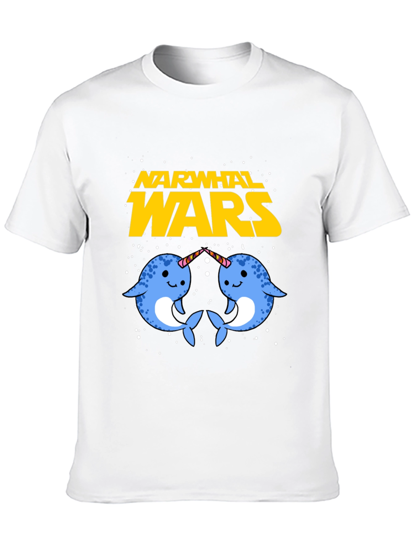 Black Narwhal Wars Graphic Tee - Funny Novelty T-Shirt view 10