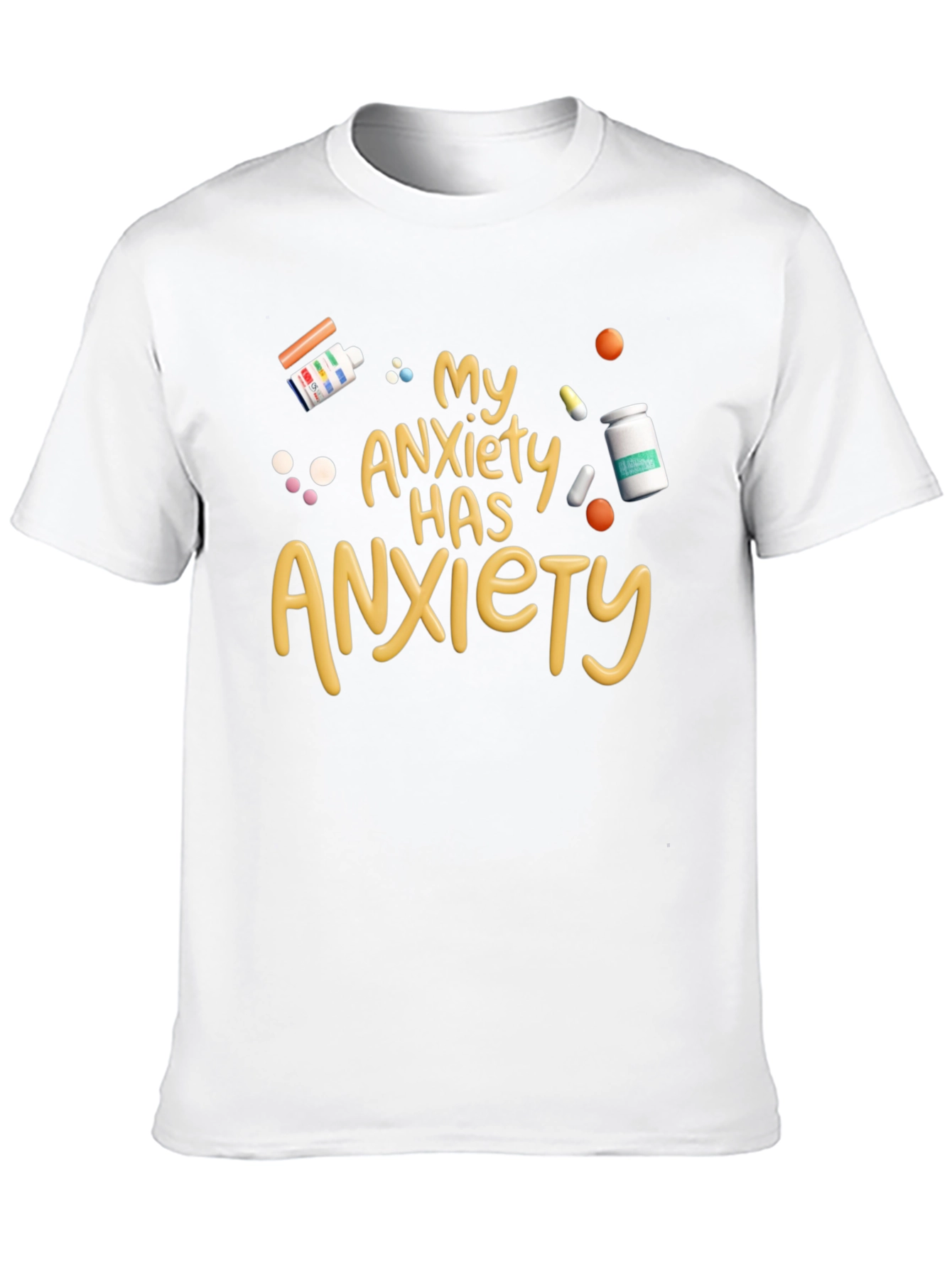 Black Anxiety Humor T-Shirt - My Anxiety Has Anxiety Graphic Tee view 10
