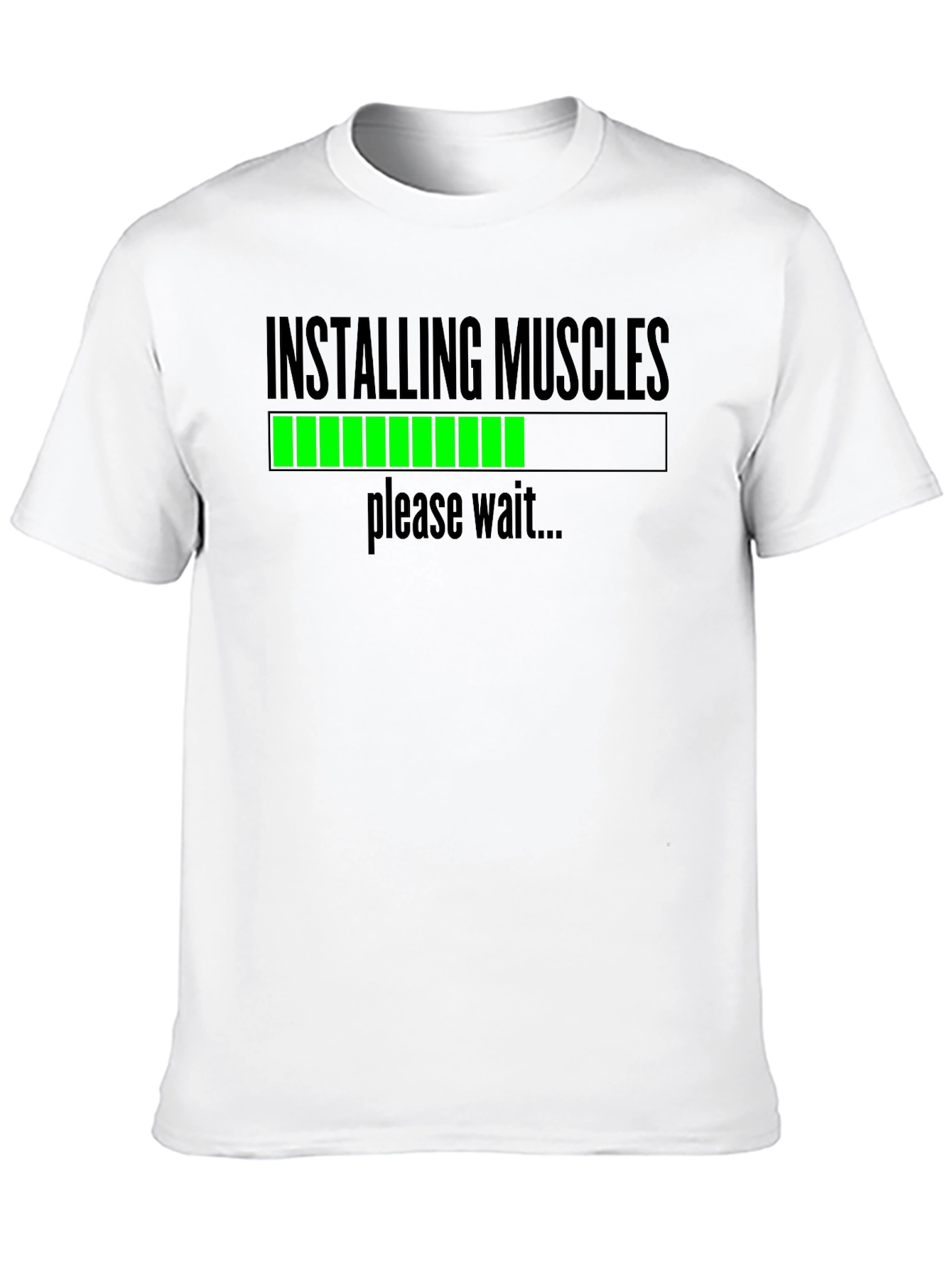 Black Installing Muscles Funny Workout T-Shirt view 10