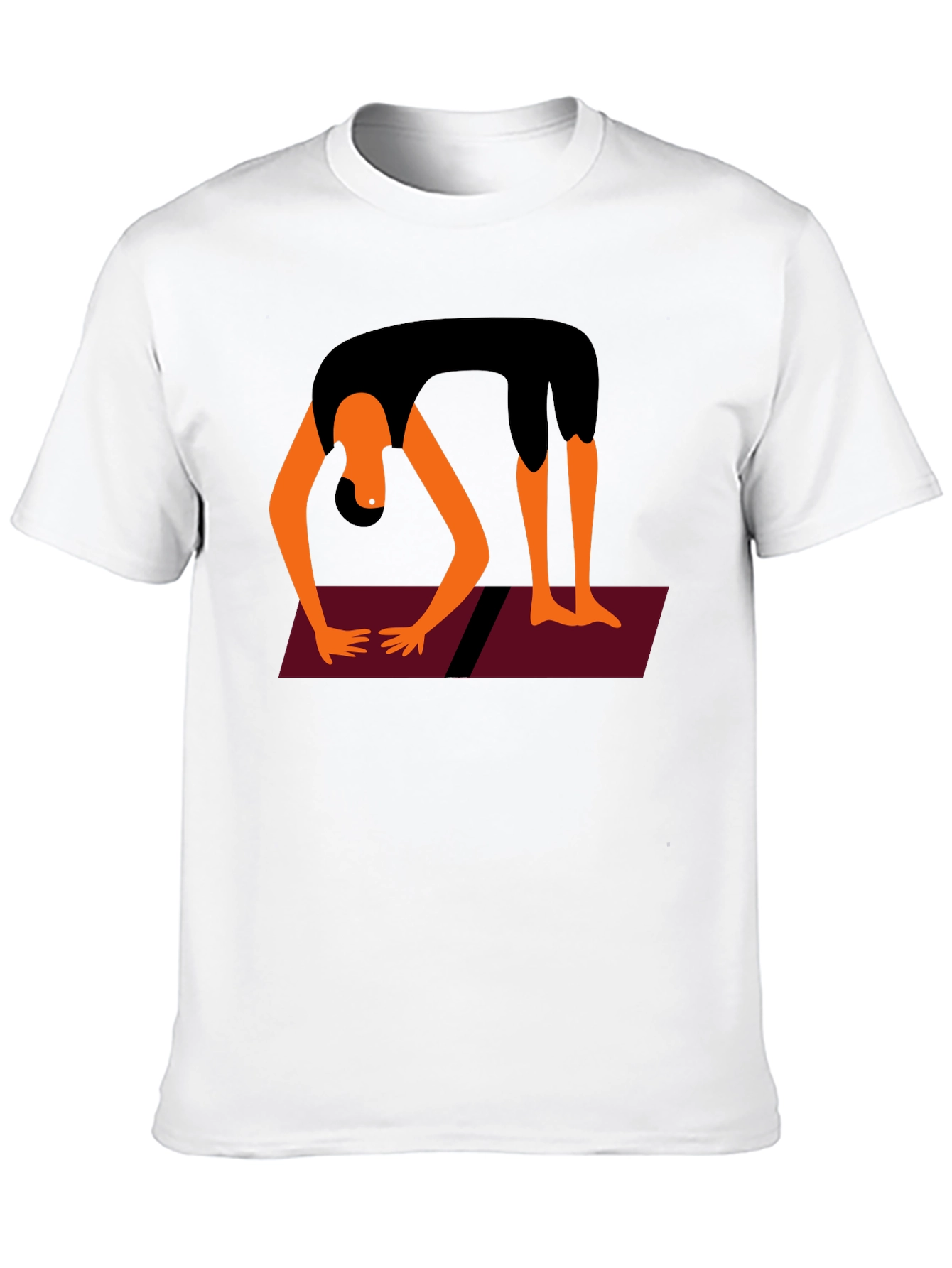 Black Yoga Pose Graphic Tee - Black Cotton Blend view 10