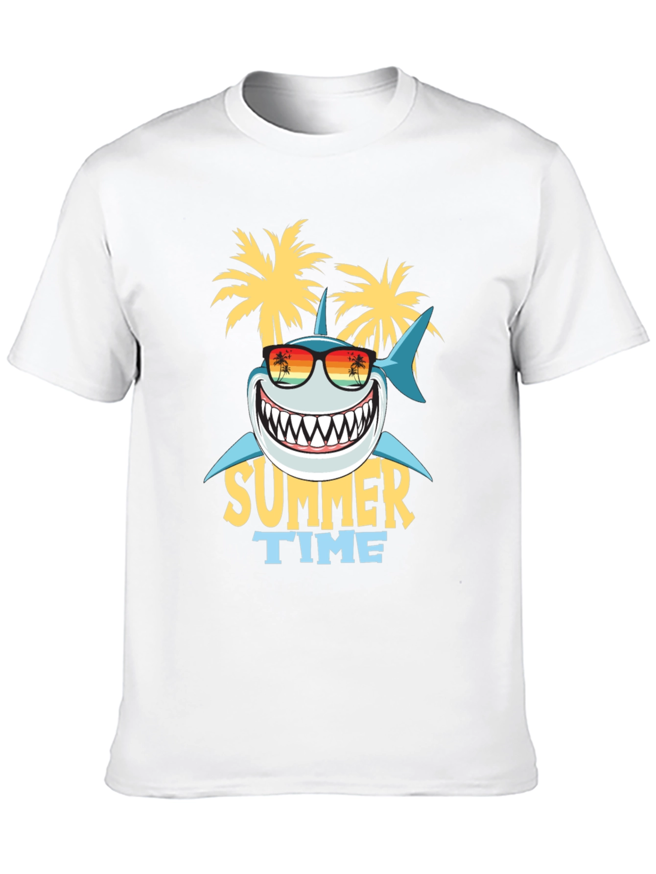 Black Summer Time Shark Graphic Tee view 10
