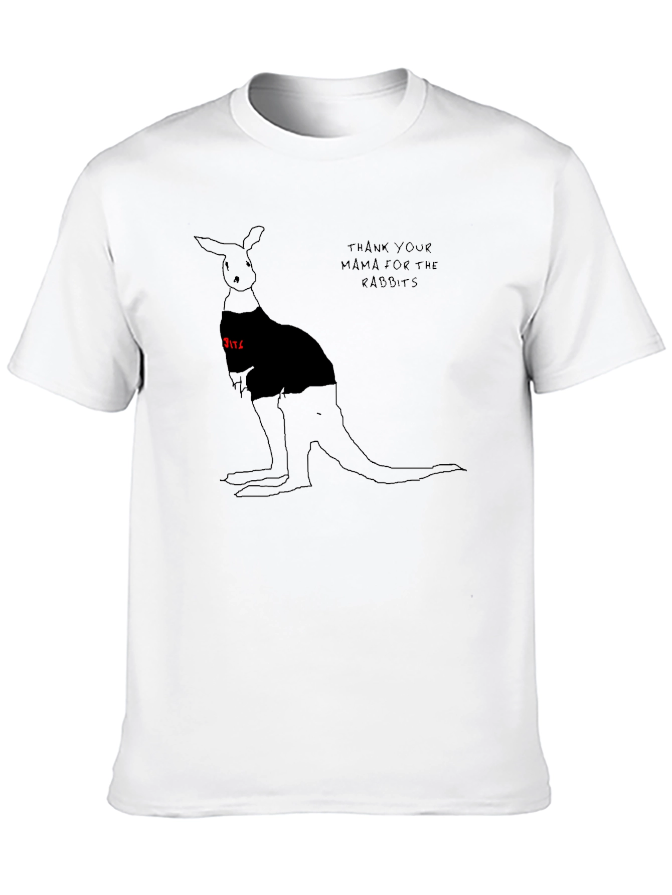 Black Kangaroo Graphic Black T-Shirt - Novelty Tee view 10