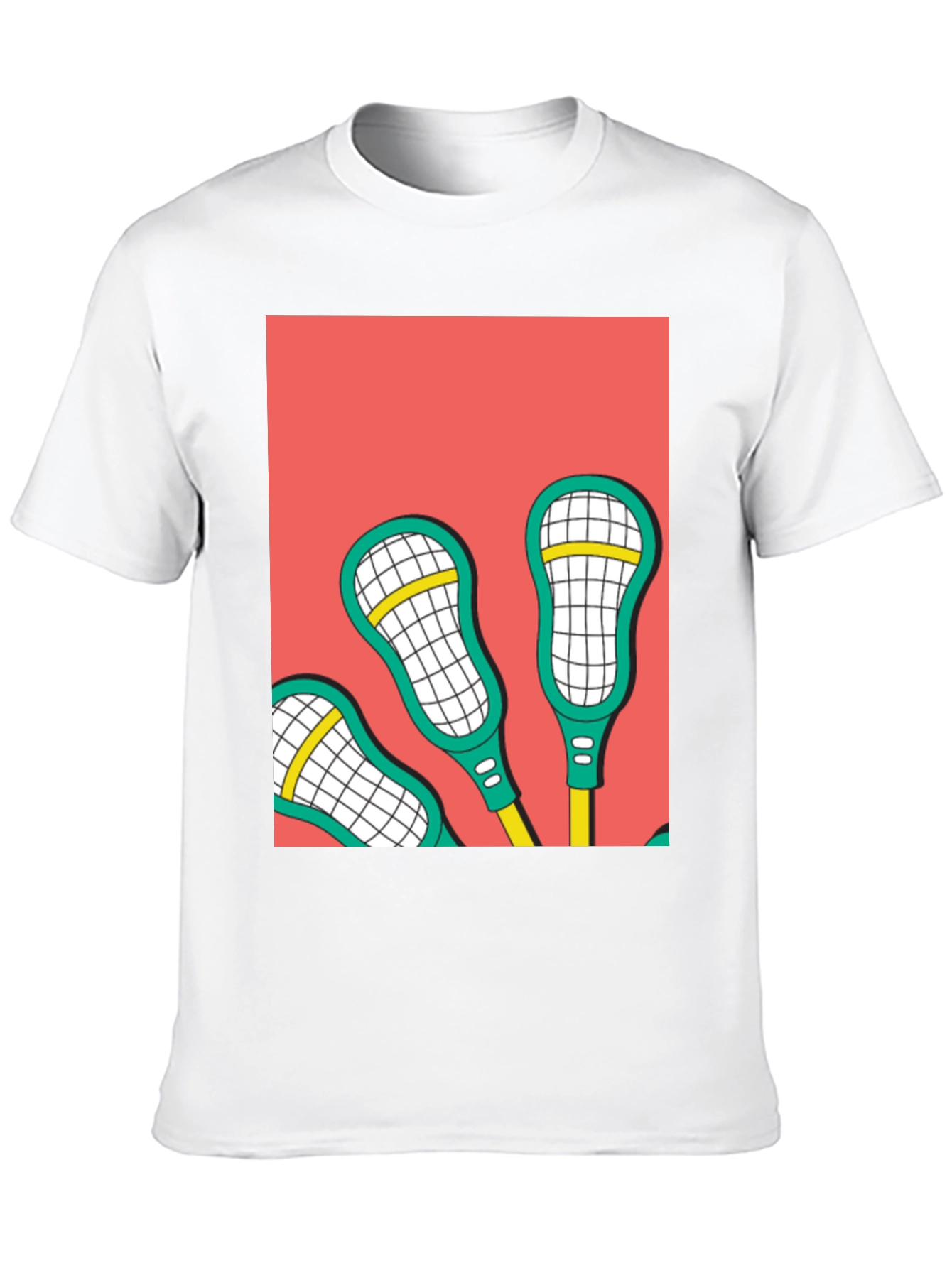Black Lacrosse Sticks Graphic Tee - Cool Sport Design view 10