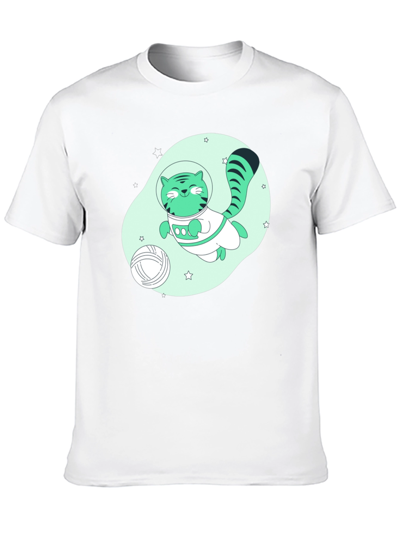 Black Astronaut Cat Graphic T-Shirt - Black view 10