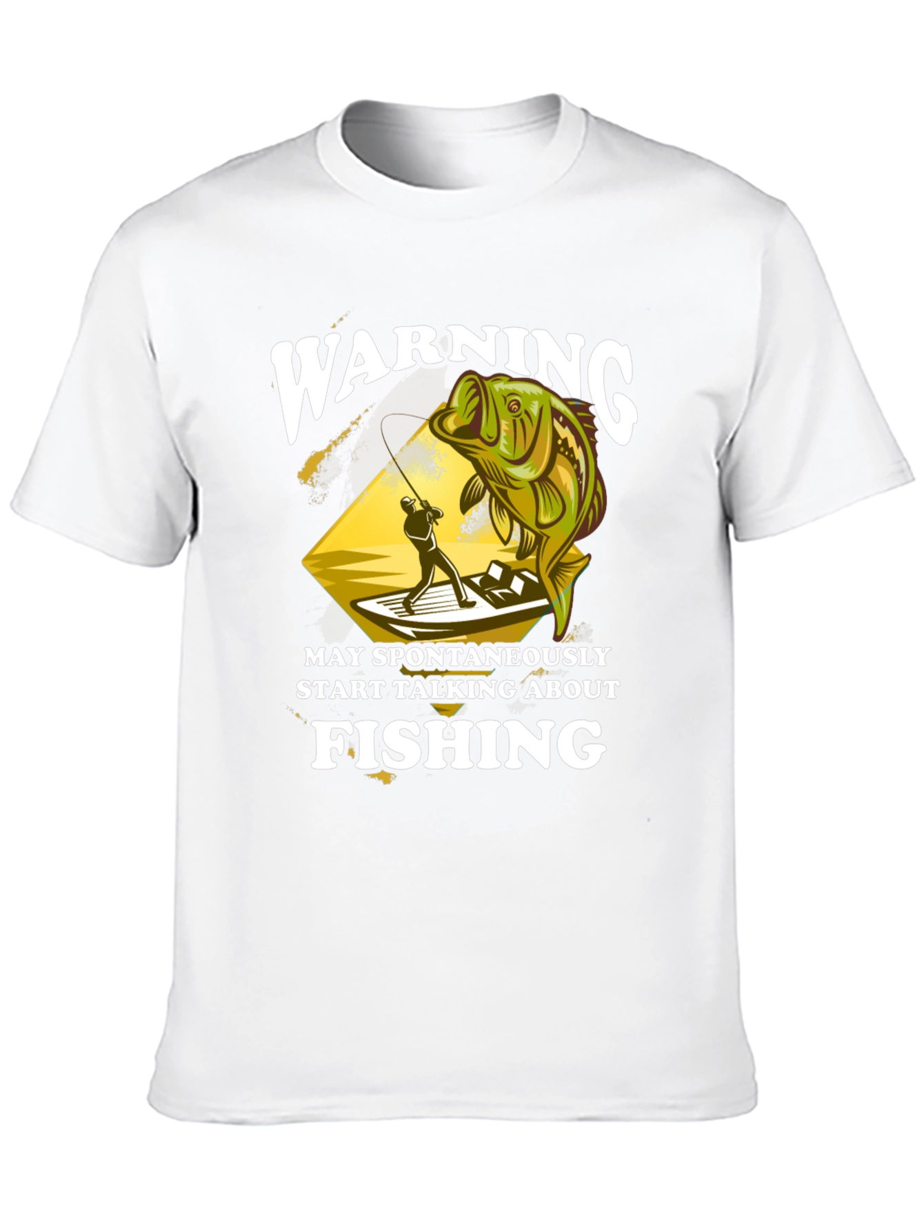 Black Warning May Spontaneously Talk About Fishing T-Shirt view 10