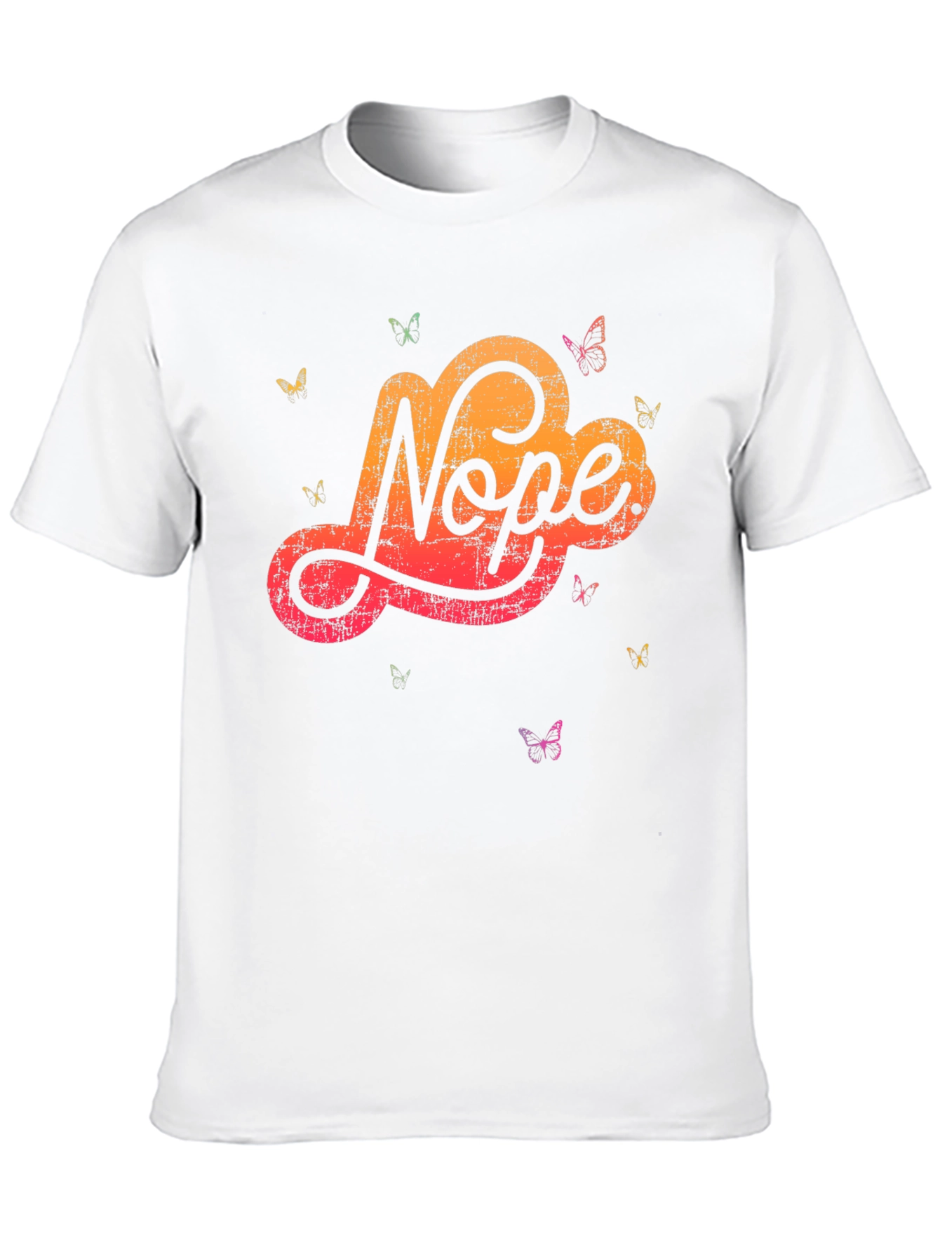 Black Nope Butterfly Graphic Tee - Soft Cotton Blend view 10