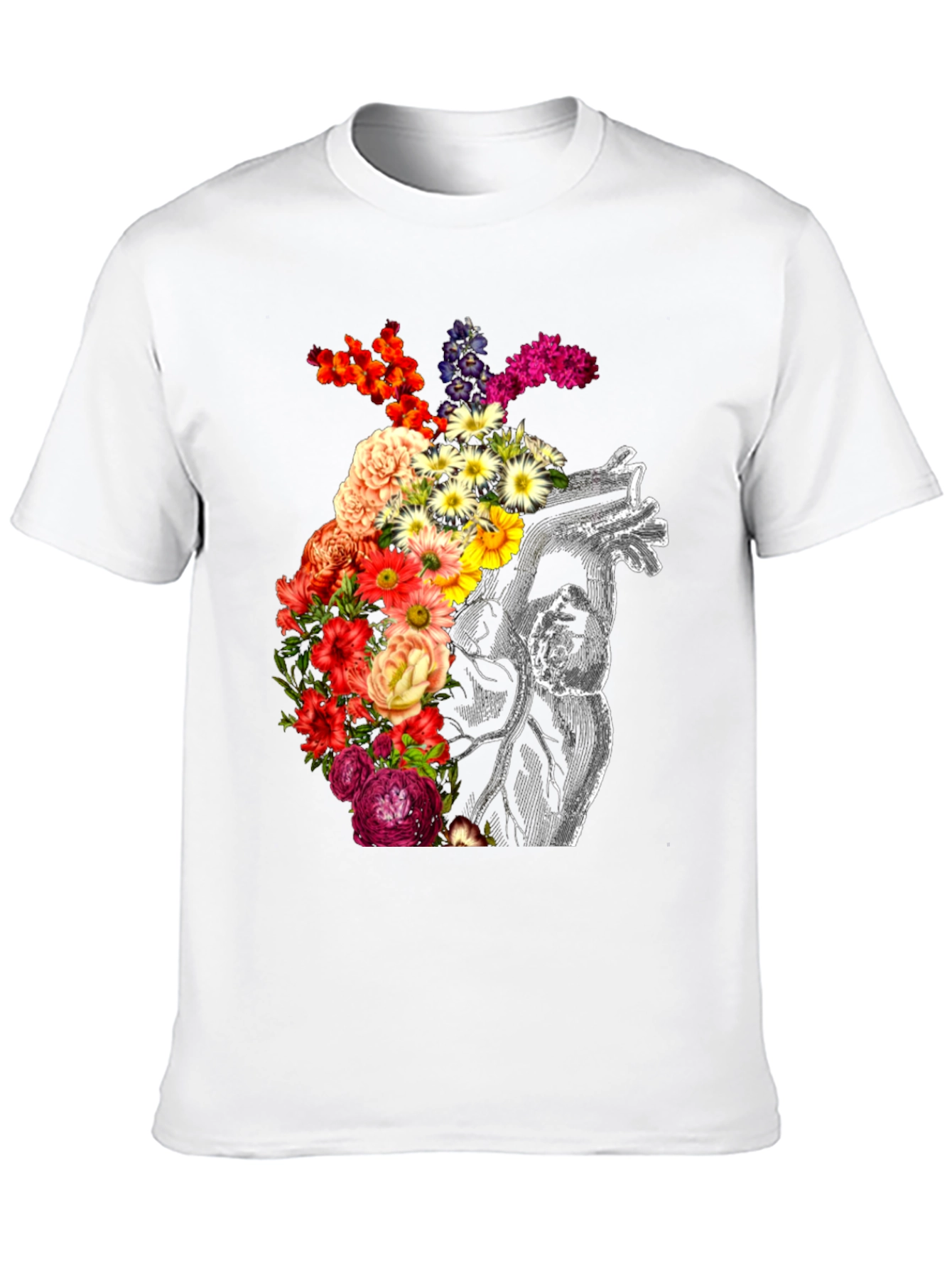 Black Floral Heart Graphic Tee - Anatomical Love view 10