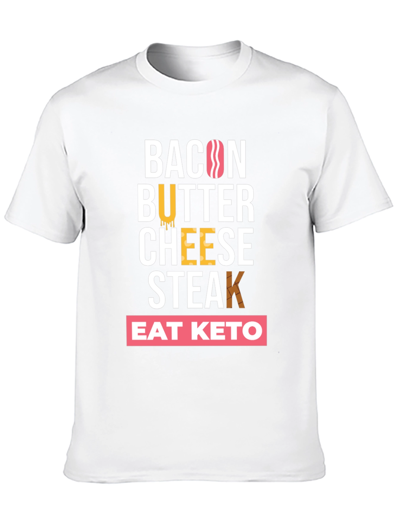 Black Eat Keto Bacon Butter Cheese Steak T-Shirt view 10