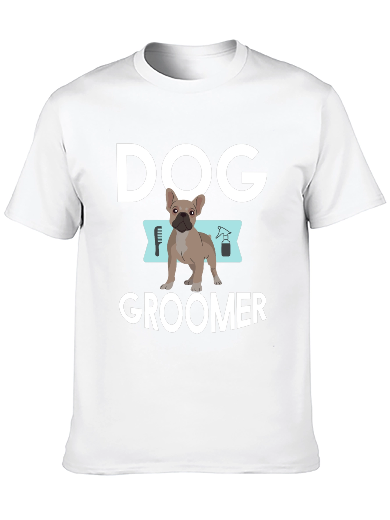 Black Dog Groomer T-Shirt - French Bulldog Design view 10