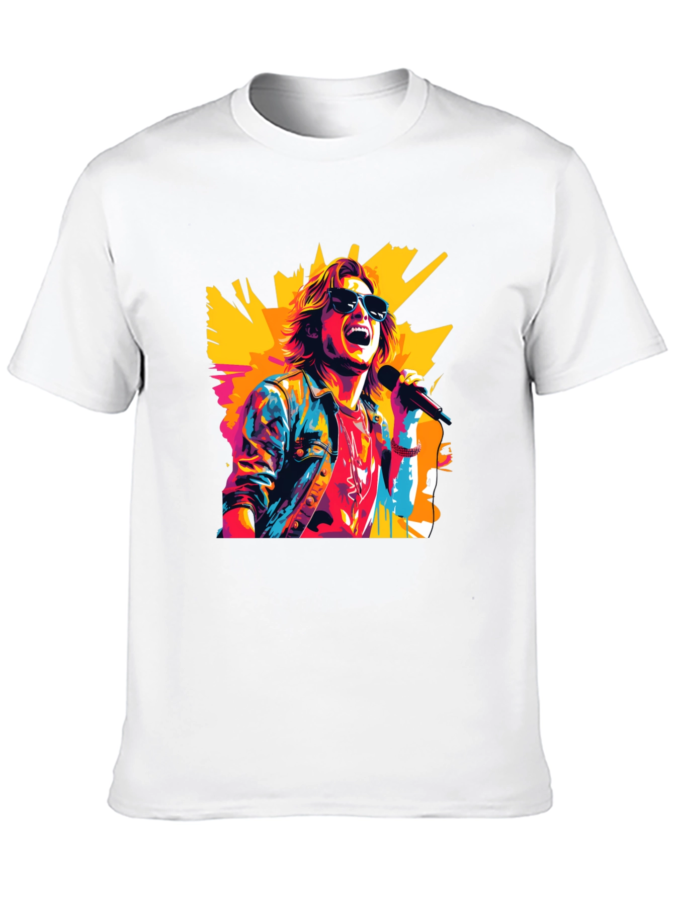 Black Retro Rocker Graphic Tee - Cool Pop Art Design view 10