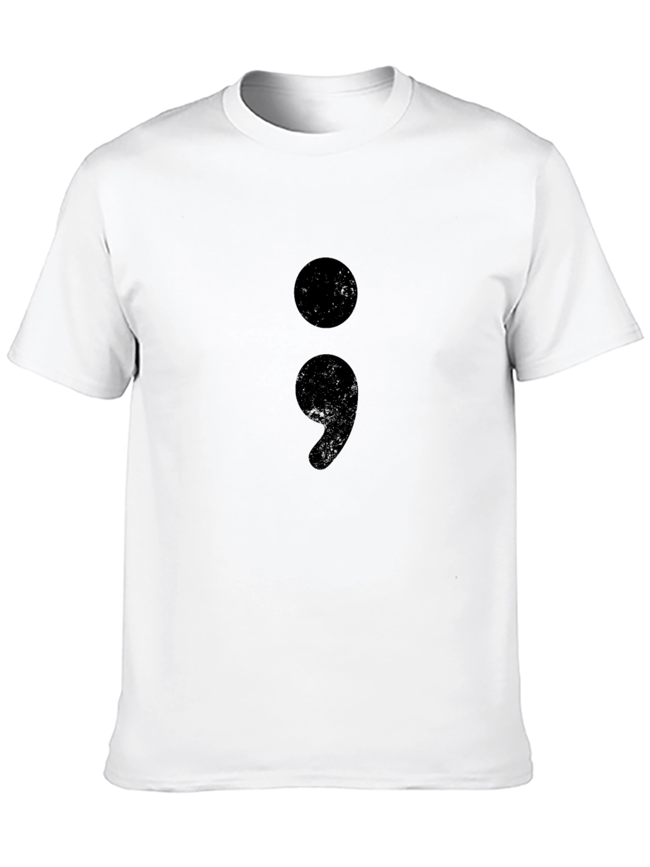 Black Semicolon Graphic Tee - Black Cotton Crew Neck view 10