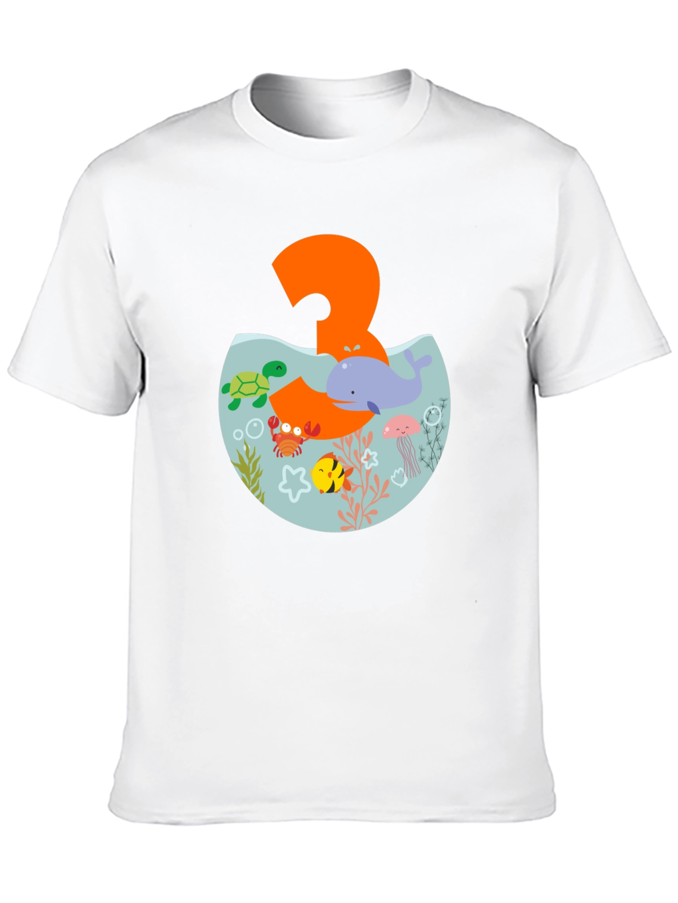 Kids 3rd Birthday Ocean Theme T-Shirt - 10