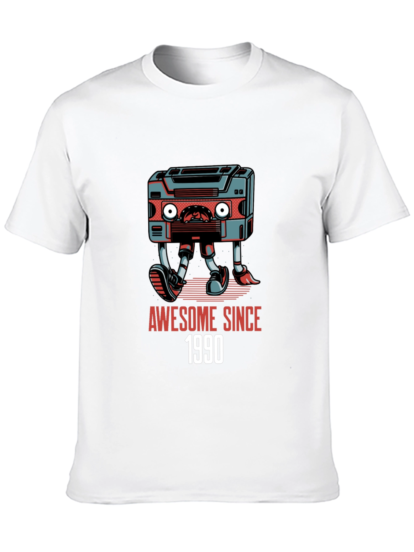 Black Awesome Since 1990 Cassette Tape Graphic T-Shirt view 10