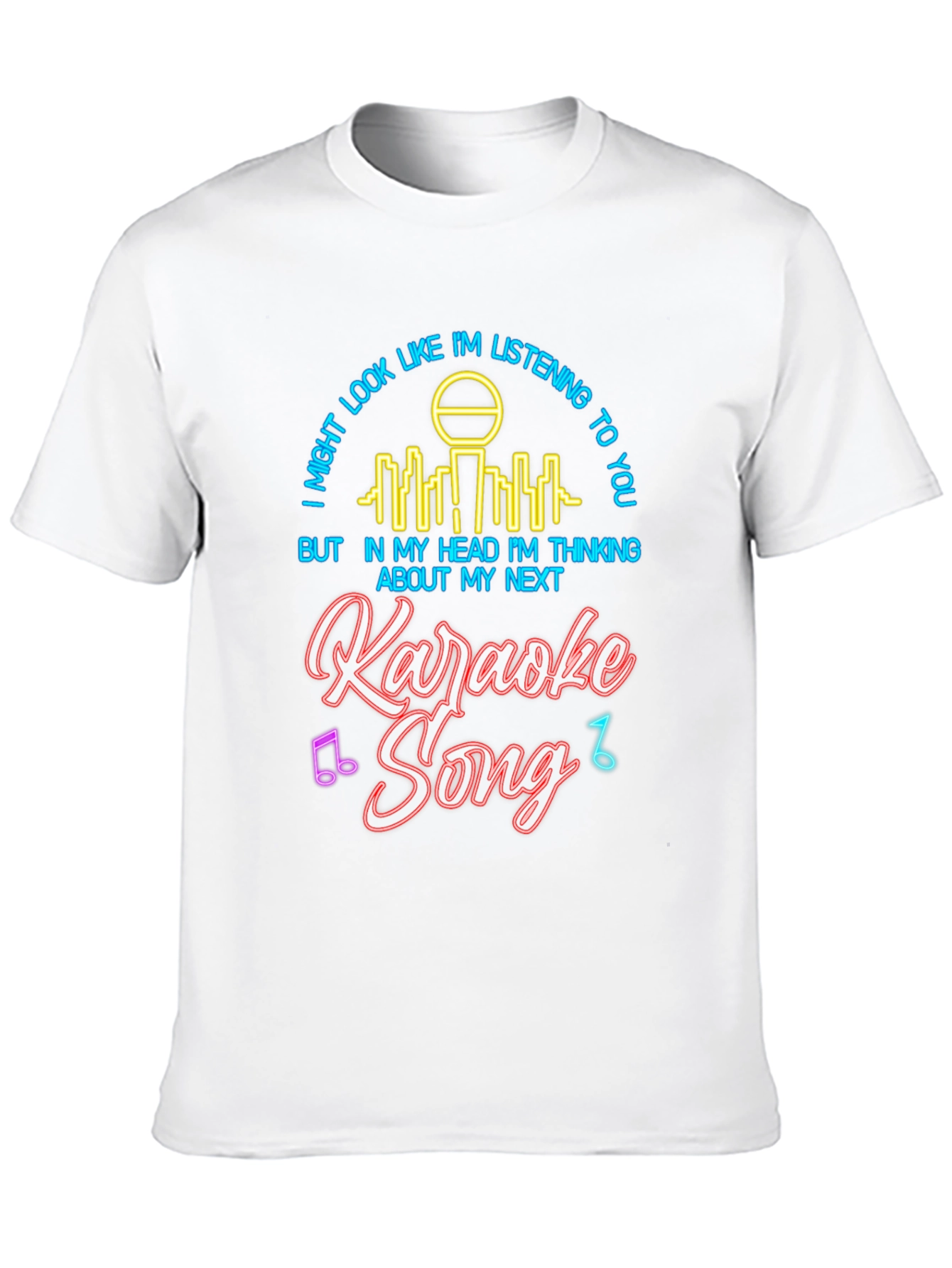 Black Karaoke Song T-Shirt: I'm Thinking About My Next Song Tee view 10