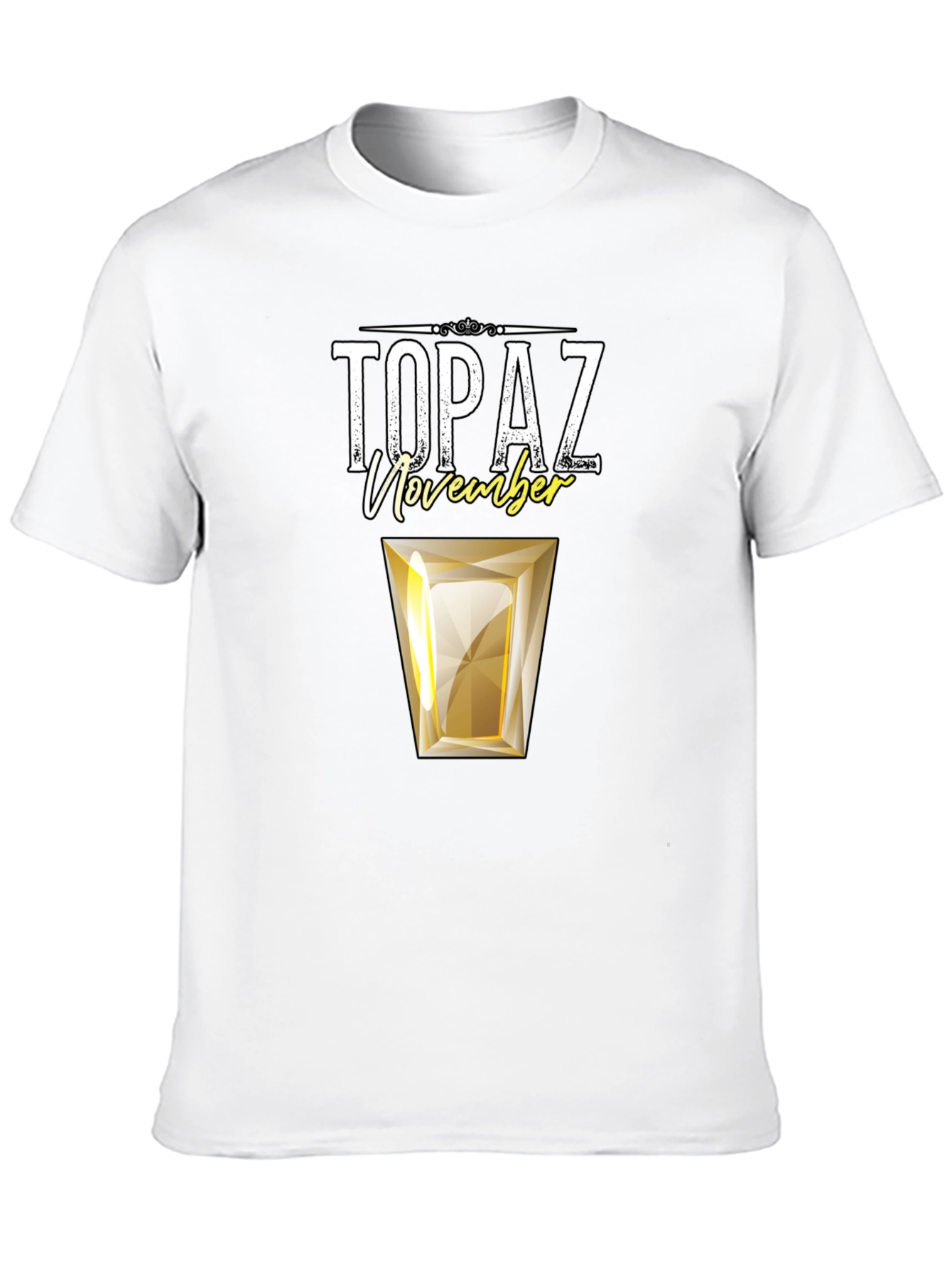 Black November Topaz Gemstone Birthday T-Shirt view 10