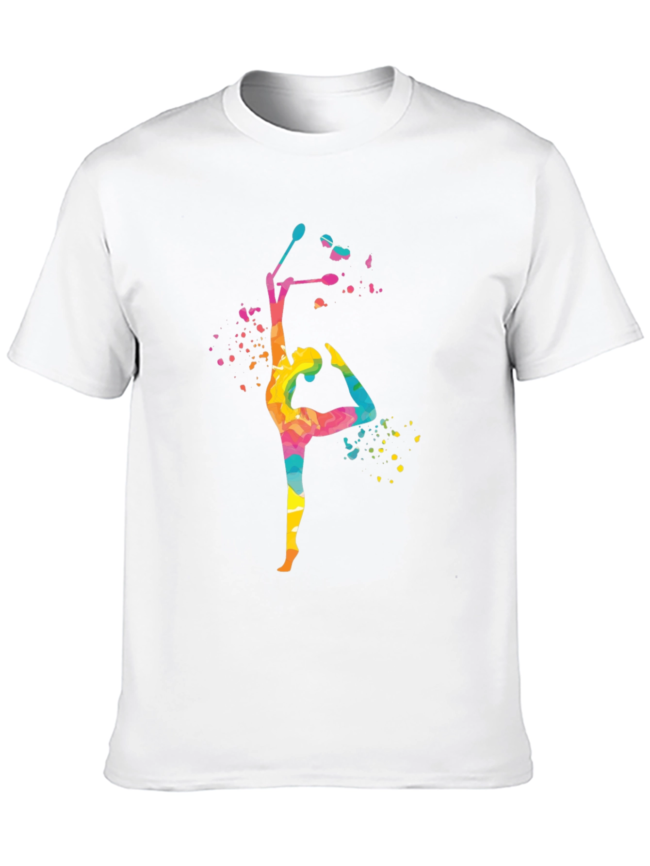 Black Watercolor Gymnast Graphic Tee - Black Cotton Blend view 10