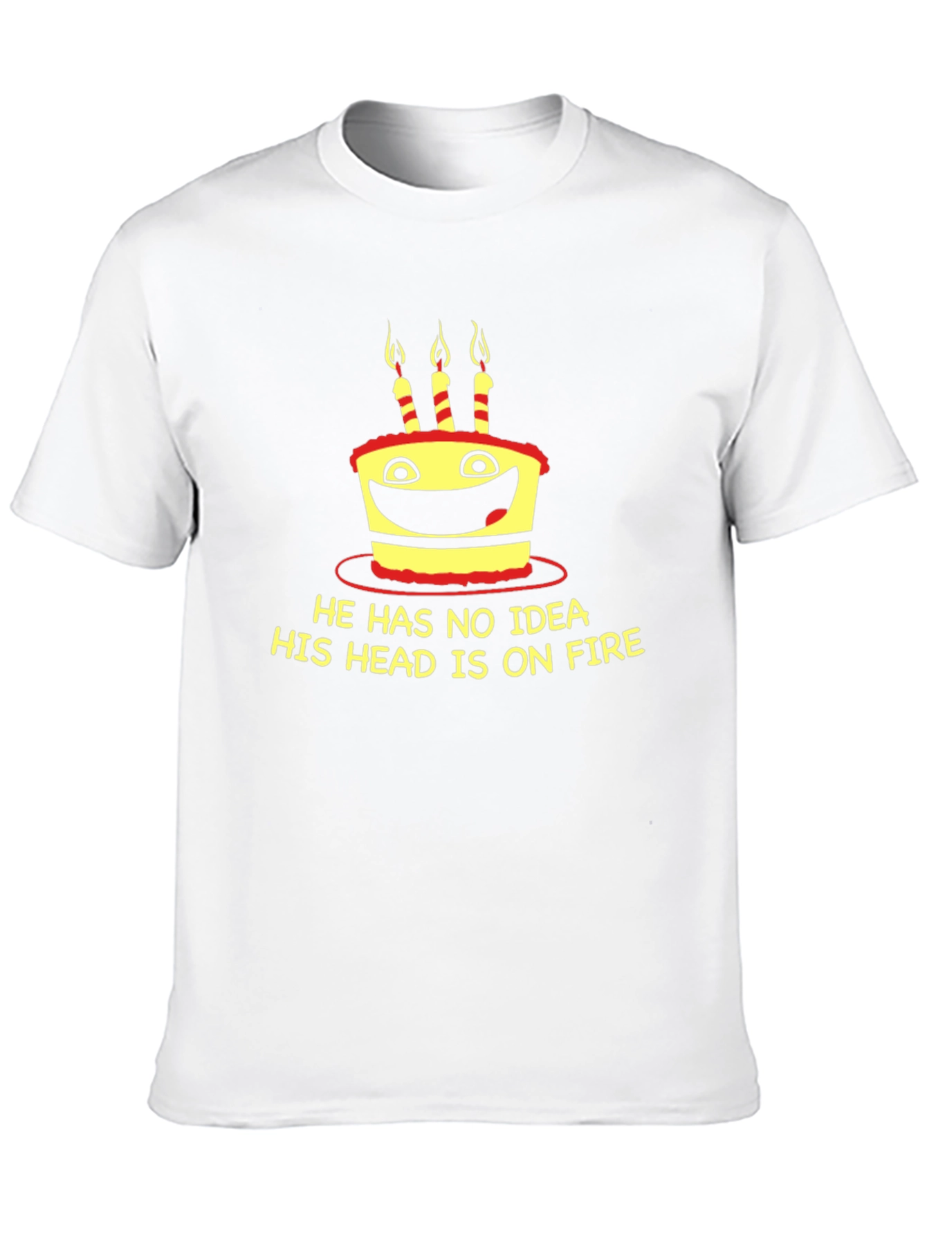 Black Funny Birthday Cake On Fire T-Shirt view 10