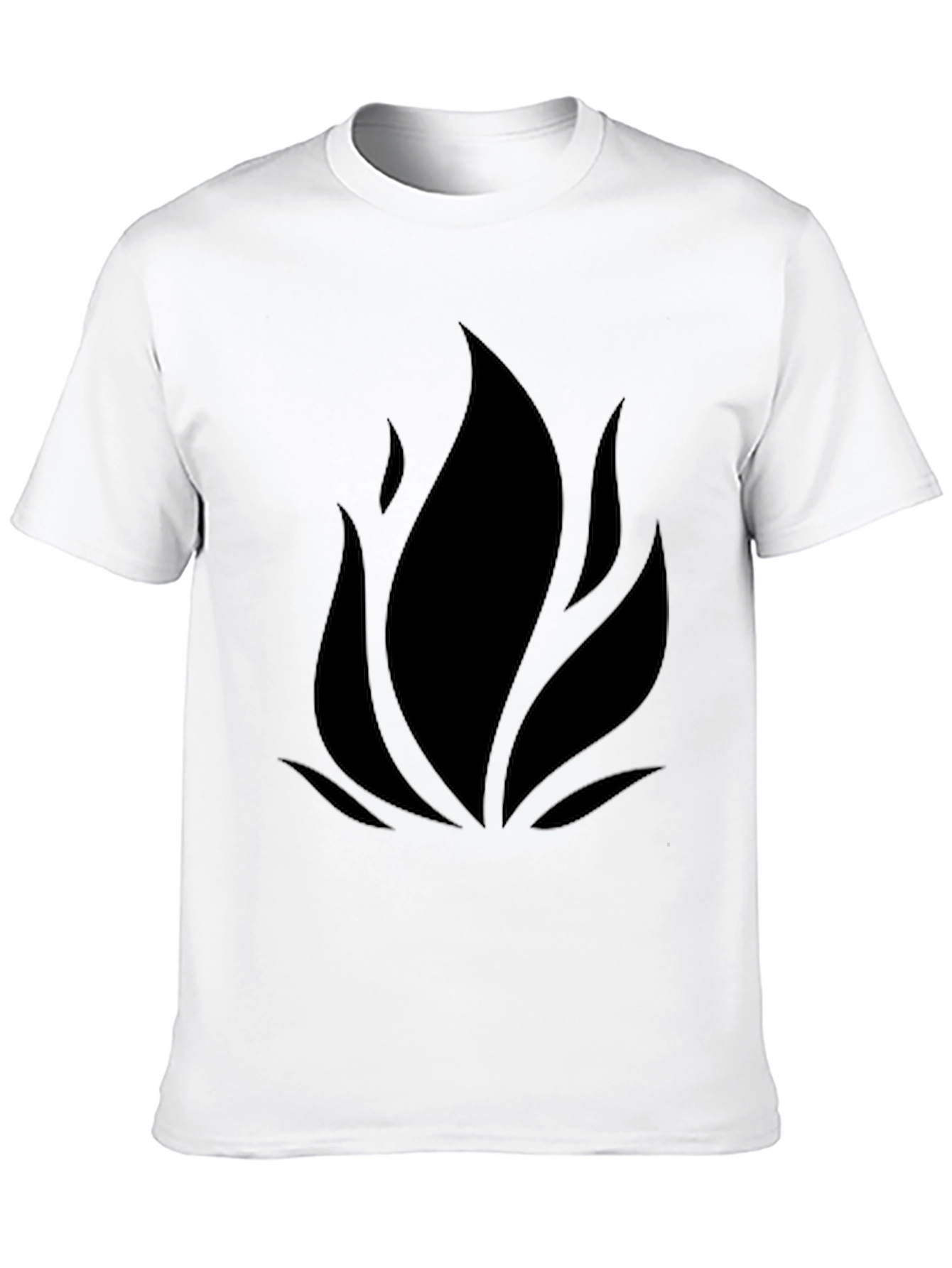 Black Minimalist Flame Graphic Black T-Shirt view 10