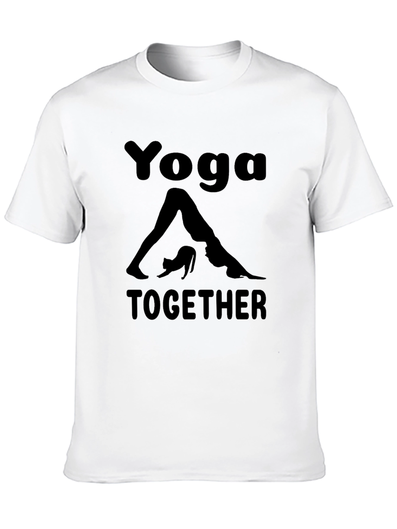 Black Yoga Together Graphic Tee - Black Cotton Blend T-Shirt view 10