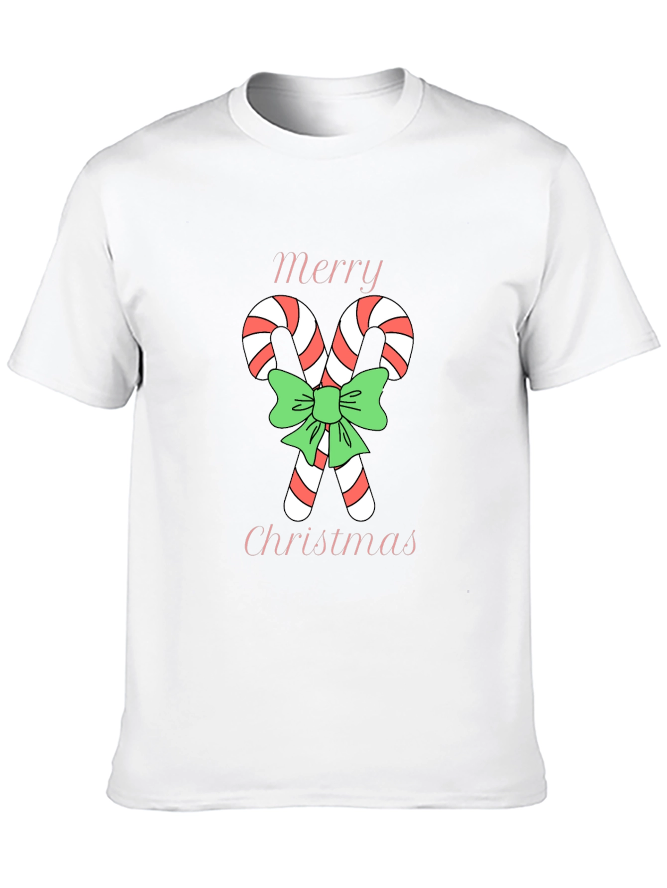 Black Festive Christmas Candy Cane T-Shirt view 10