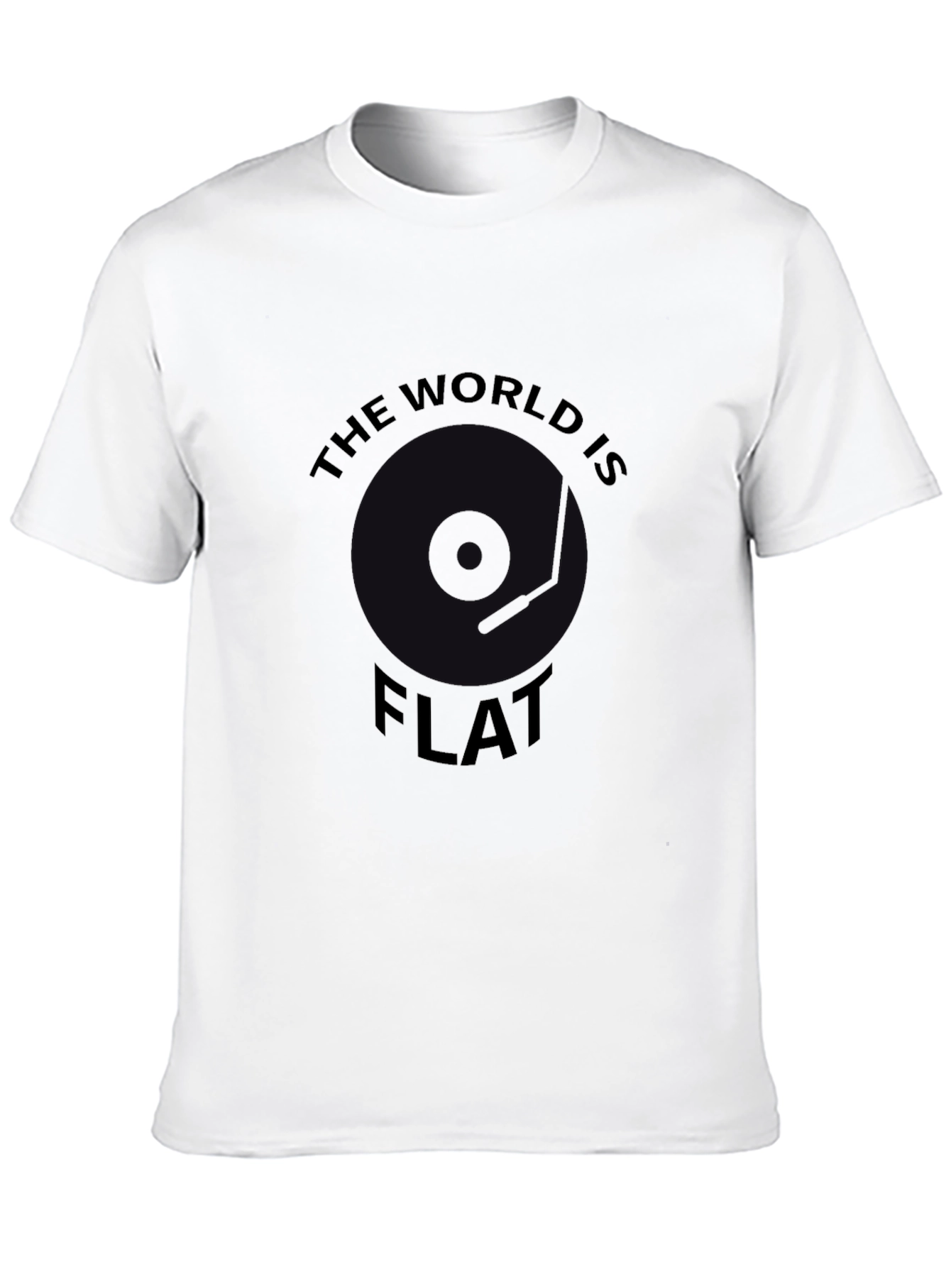Black The World is Flat T-Shirt - Black Novelty Tee view 10