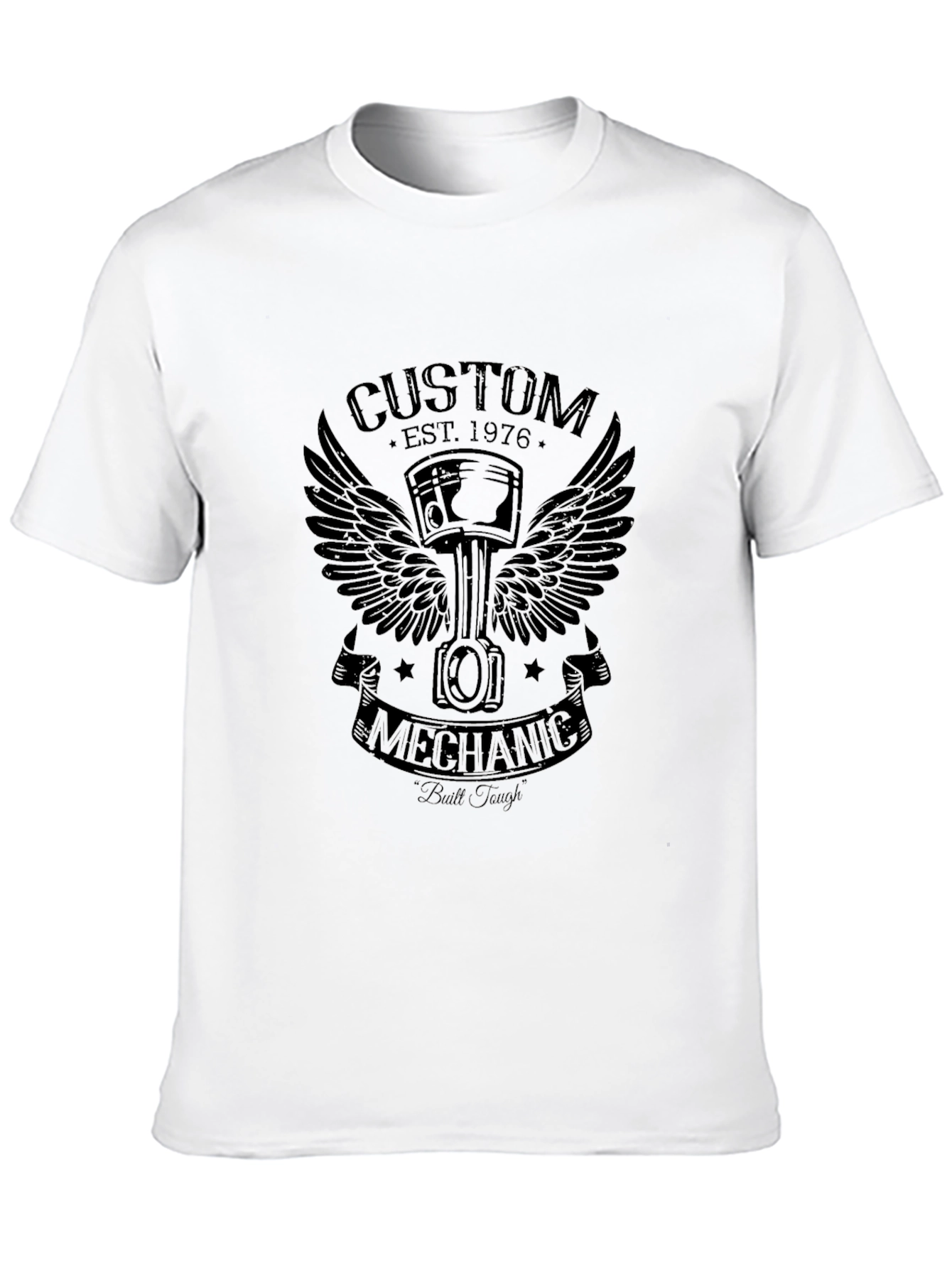 Black Custom Mechanic Est. 1976 T-Shirt  view 10
