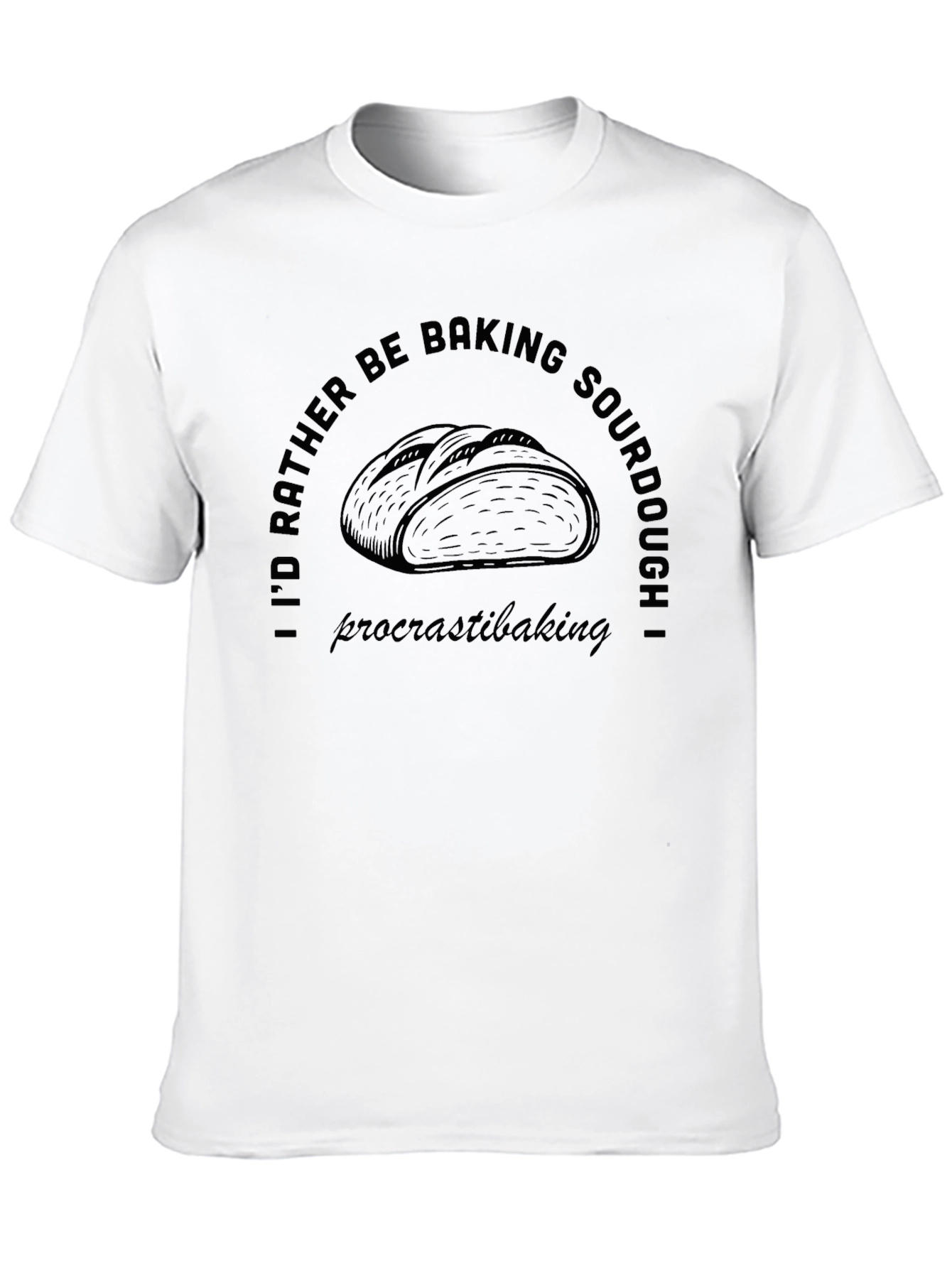 Black Baking Sourdough T-Shirt - Procrastibaking Tee view 10