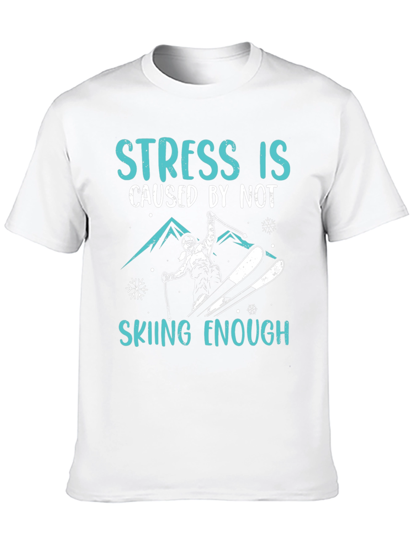 Black Stress is Skiing Enough Graphic Tee view 10