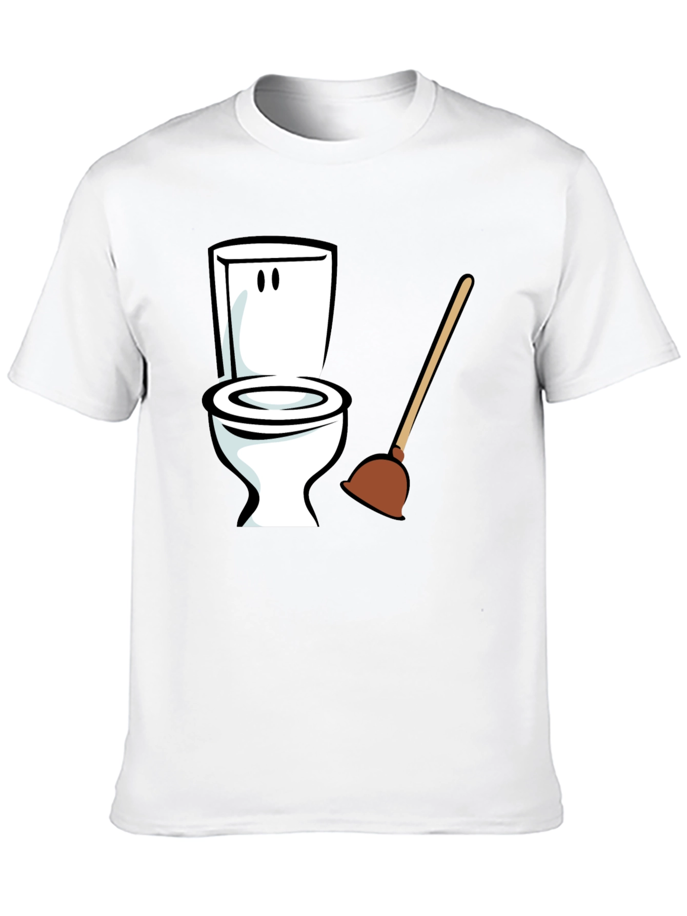 Black Funny Toilet Plunger Graphic Tee - Black Cotton Blend view 10