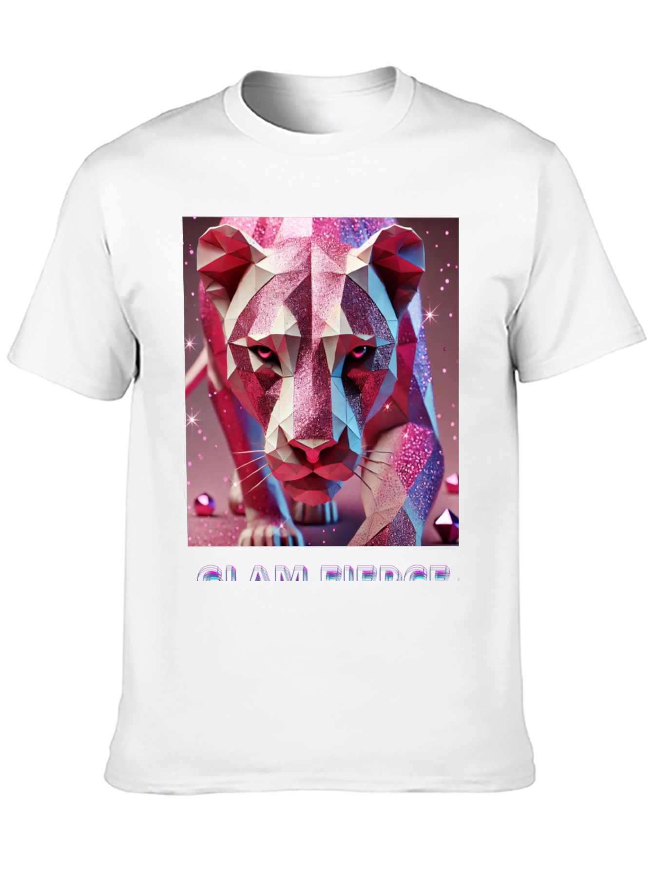 Black Geometric Lion Graphic Tee - Stylish Animal Print Shirt view 10