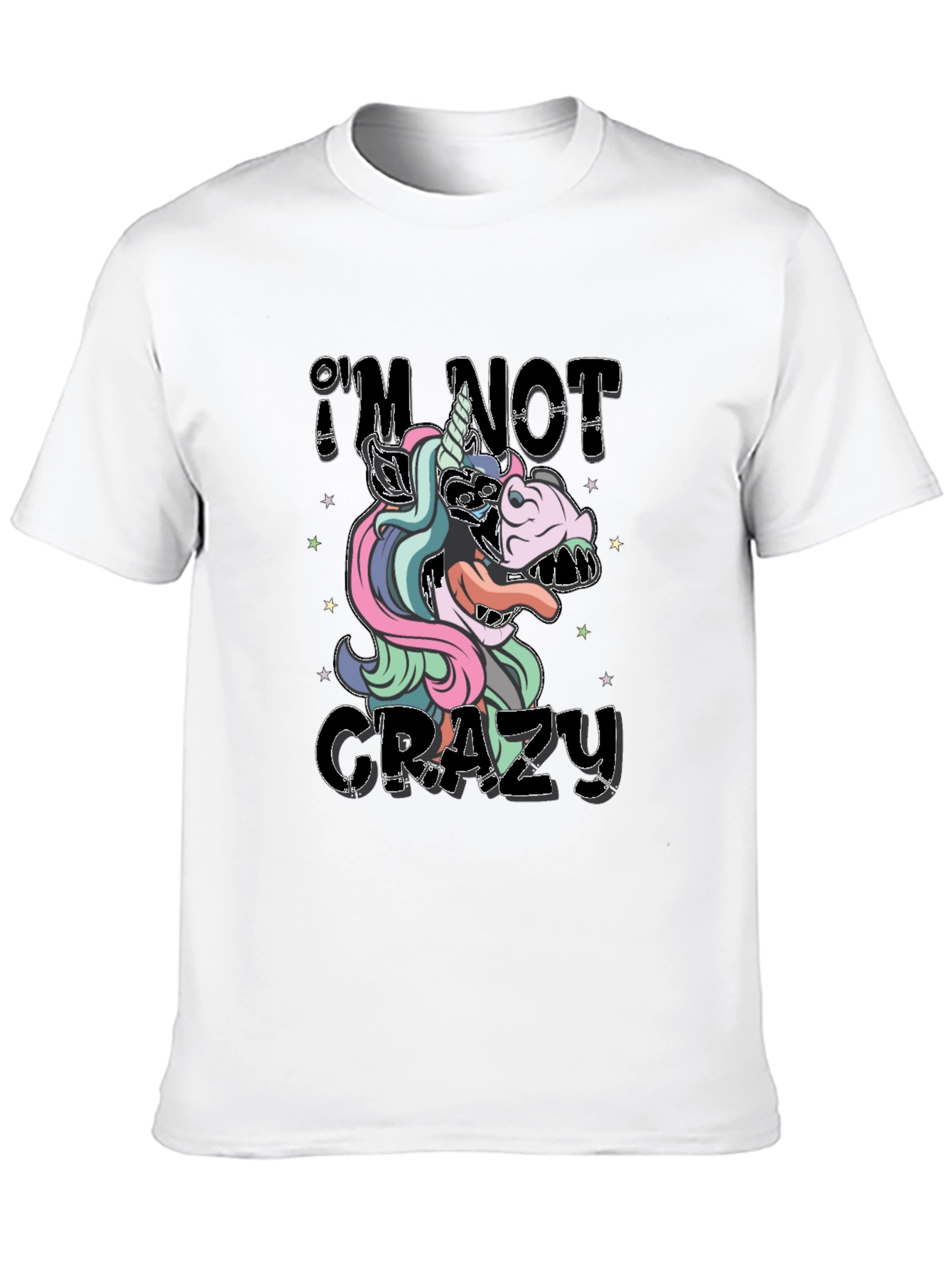 Black I'm Not Crazy Unicorn Graphic Tee - Unisex view 10