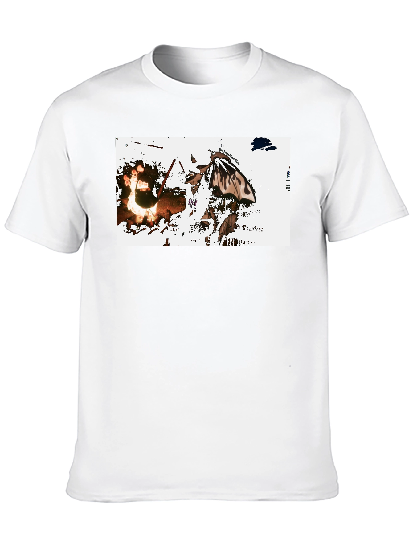 Black Graphic Tee: Fiery Butterfly Black T-Shirt view 10