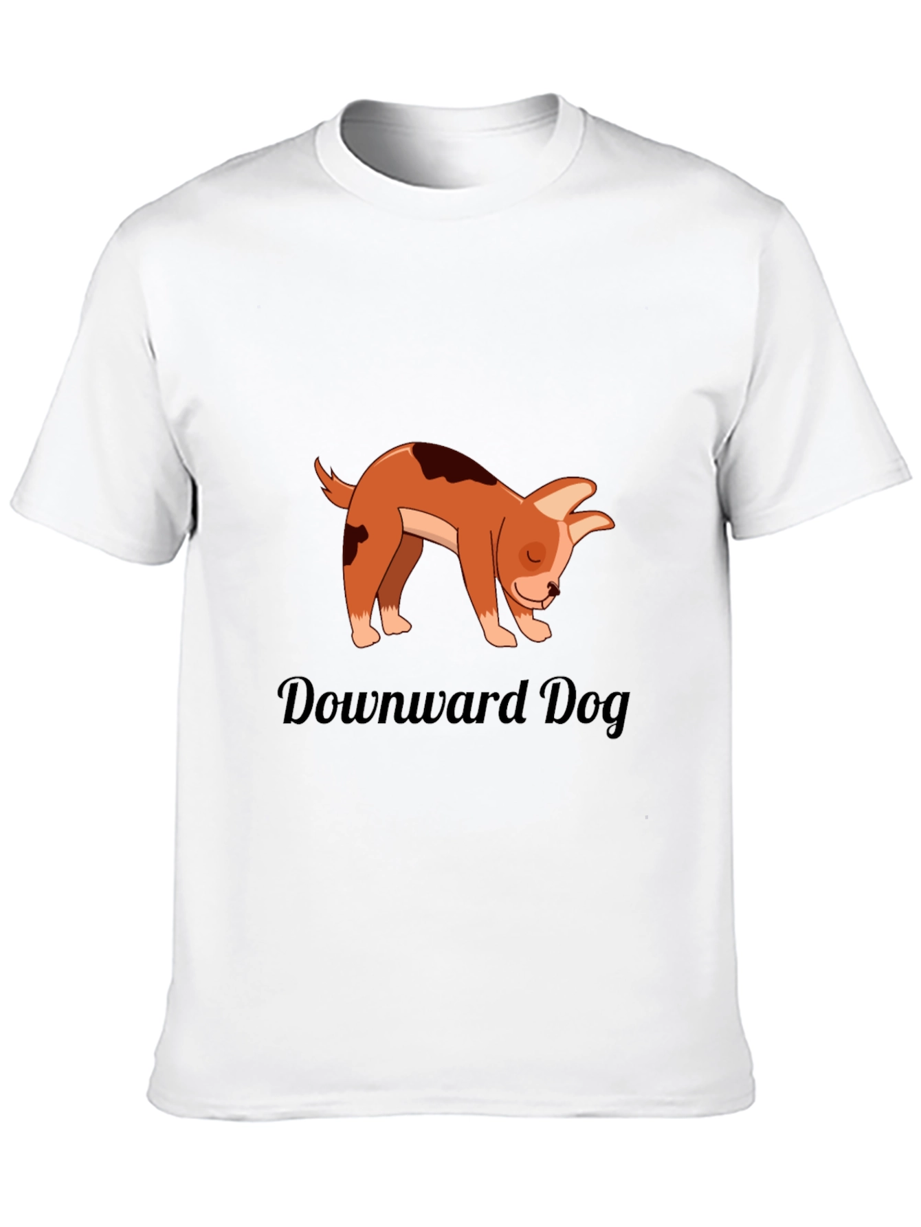 Black Downward Dog T-Shirt - Yoga Cartoon Puppy Graphic view 10