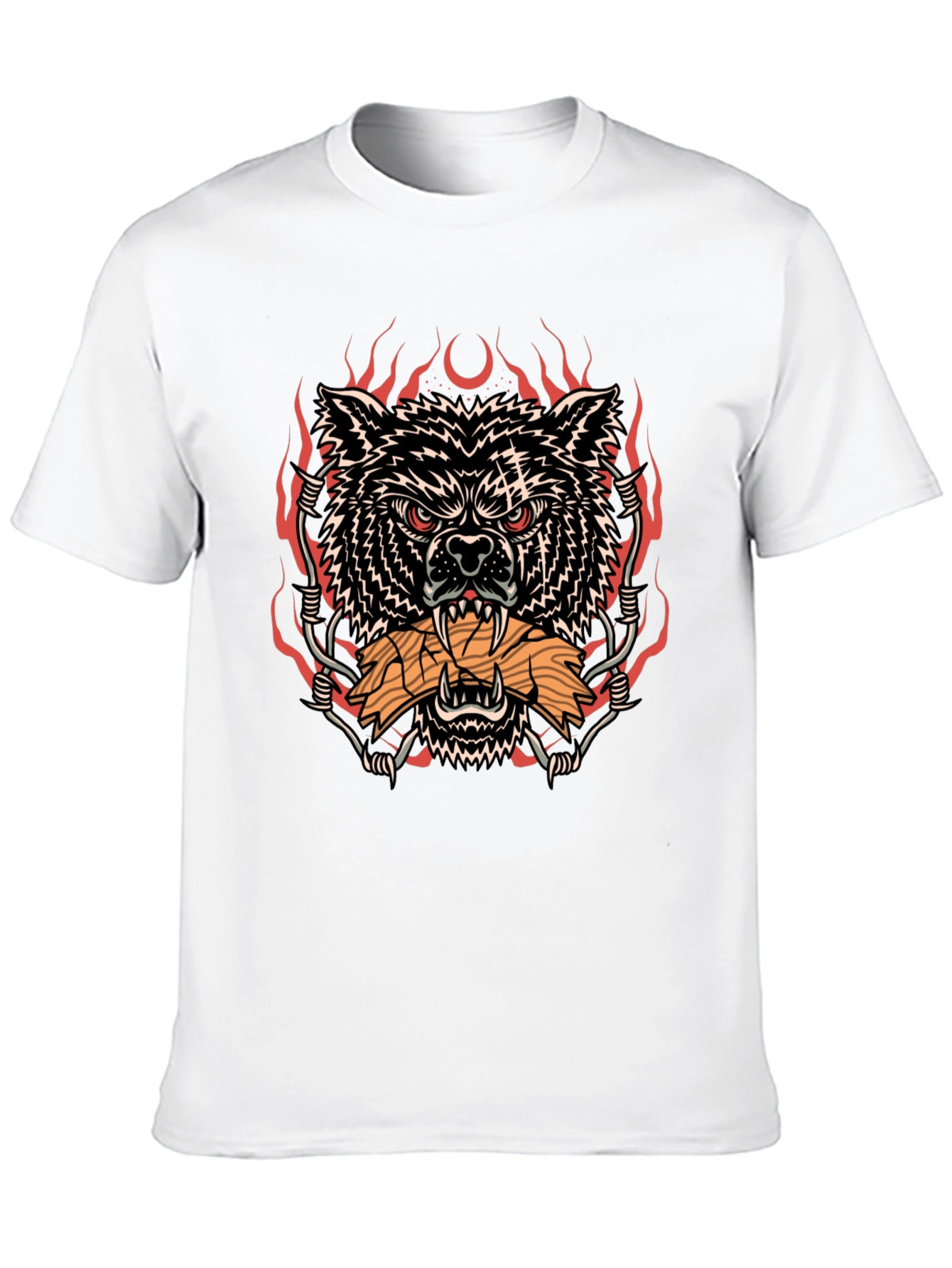 Black Wolf and Wood T-Shirt view 10