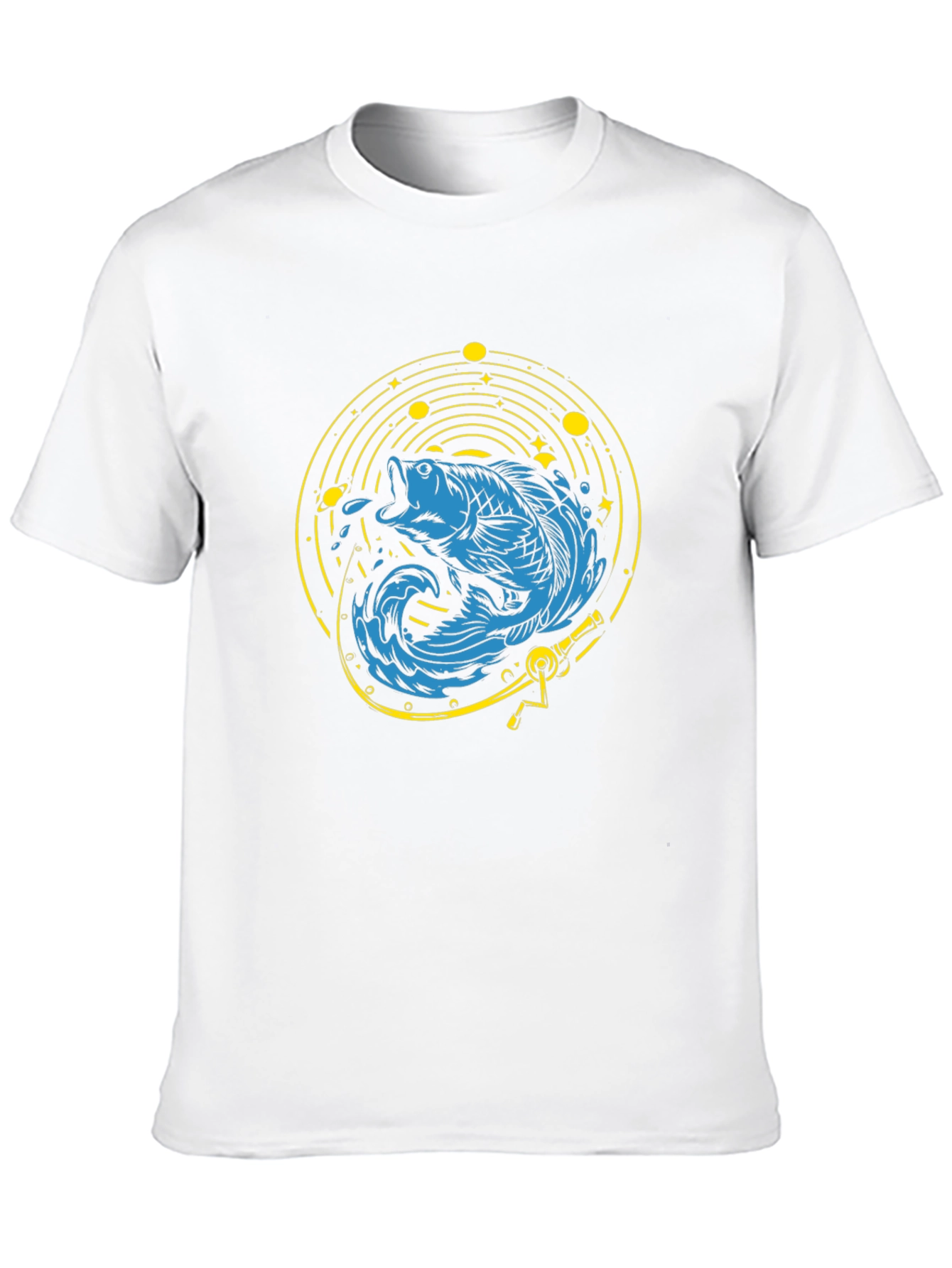 Black Cosmic Fish T-Shirt -  Unique Graphic Tee view 10