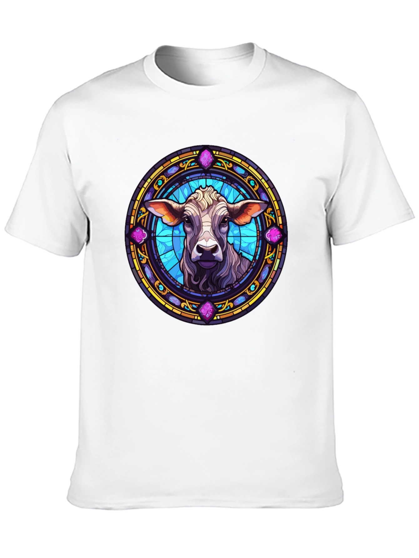 Black Cow Stained Glass Graphic T-Shirt view 10