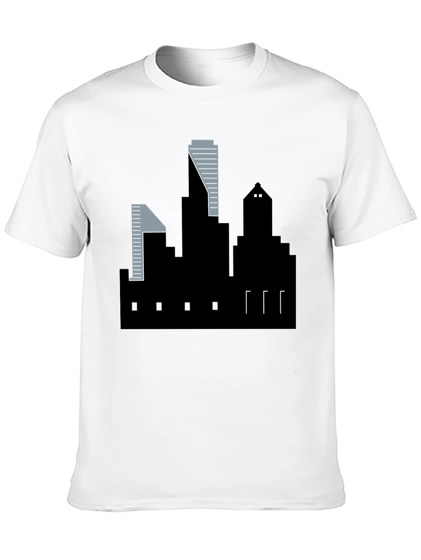 Black Urban Skyline Graphic Tee - Modern Cityscape T-Shirt view 10