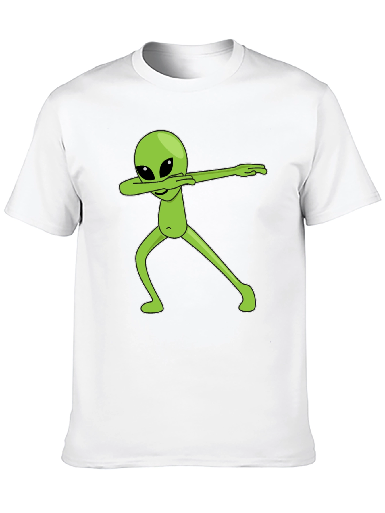 Black Dabbing Alien Graphic Tee - Black Cotton T-Shirt view 10